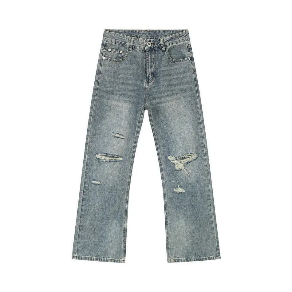 Japanese Brand Retro loose ripped micro flared jeans Size US 32 / EU 48 - 5 Thumbnail