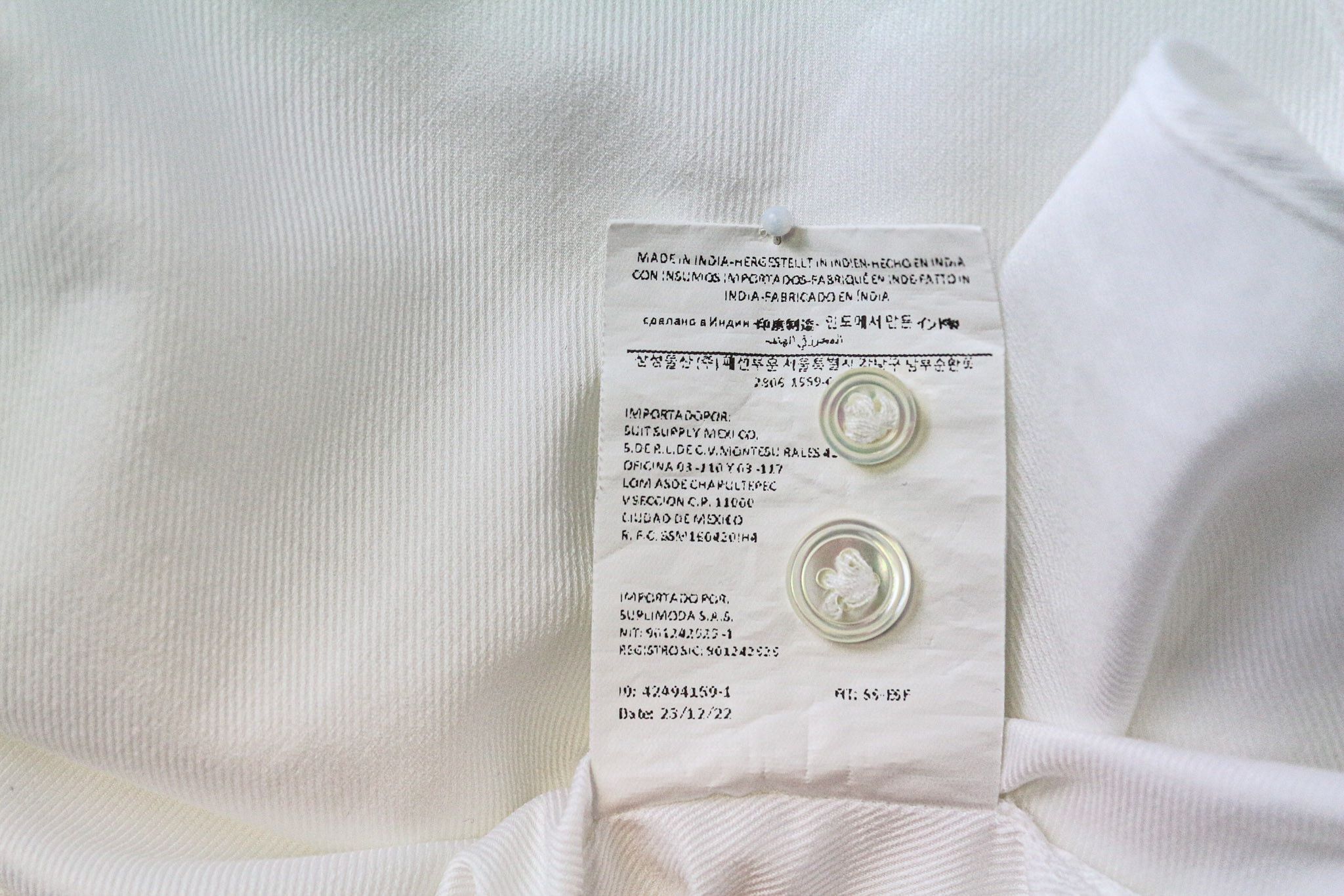 Suitsupply ~S Extra Slim White Cotton Long Sleeve Shirt 77512 Size US S / EU 44-46 / 1 - 7 Thumbnail
