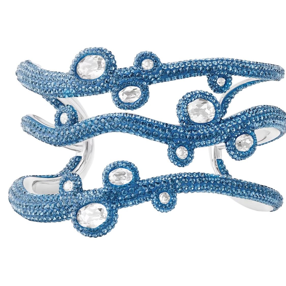 Swarovski Swarovski Tigris cuff Mixed cuts, Water droplets size M Blue Size ONE SIZE - 5 Thumbnail