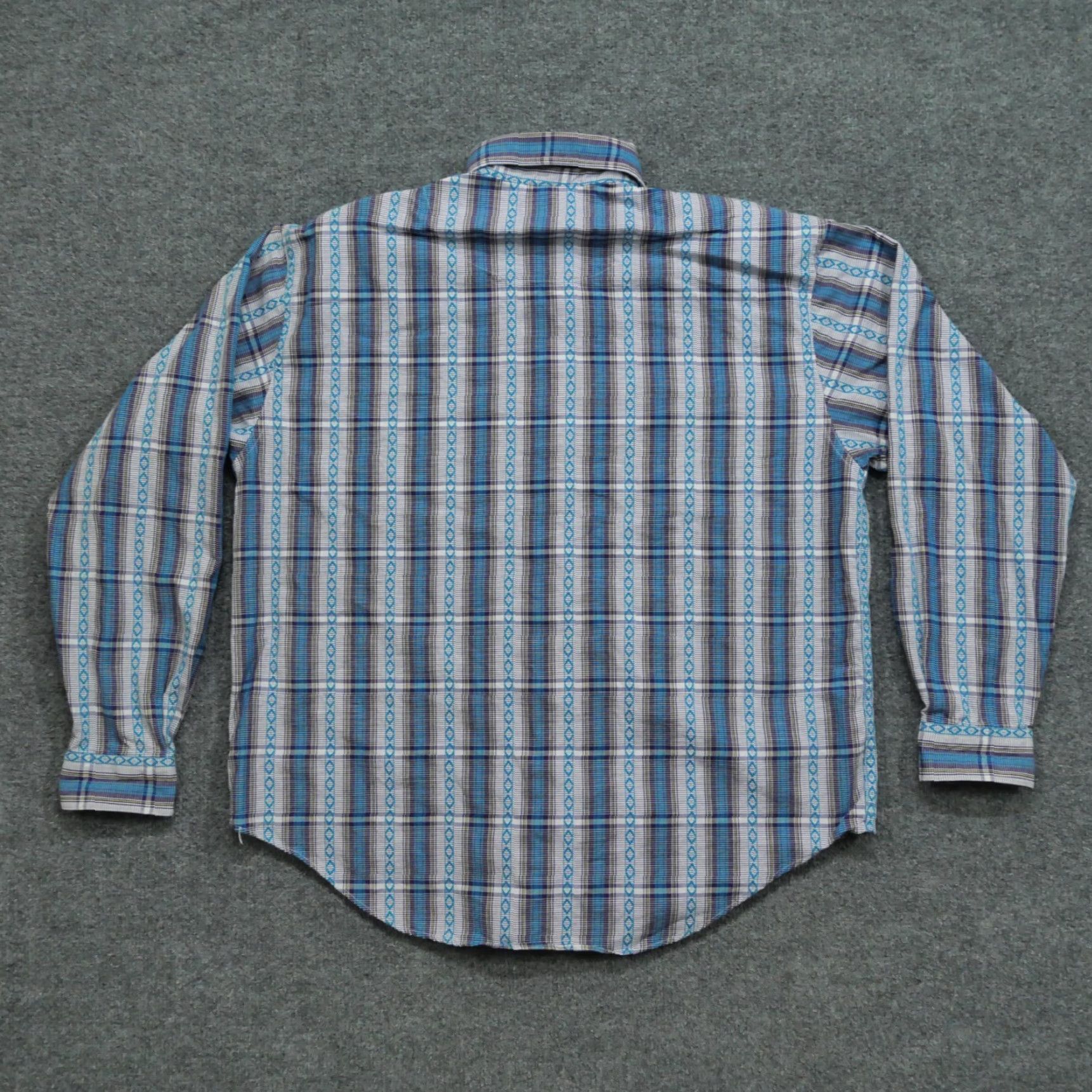 Lee VINTAGE Lee Shirt Womens Large Blue Purple Striped Aztec Button Up 80s Size L / US 10 / IT 46 - 7 Thumbnail