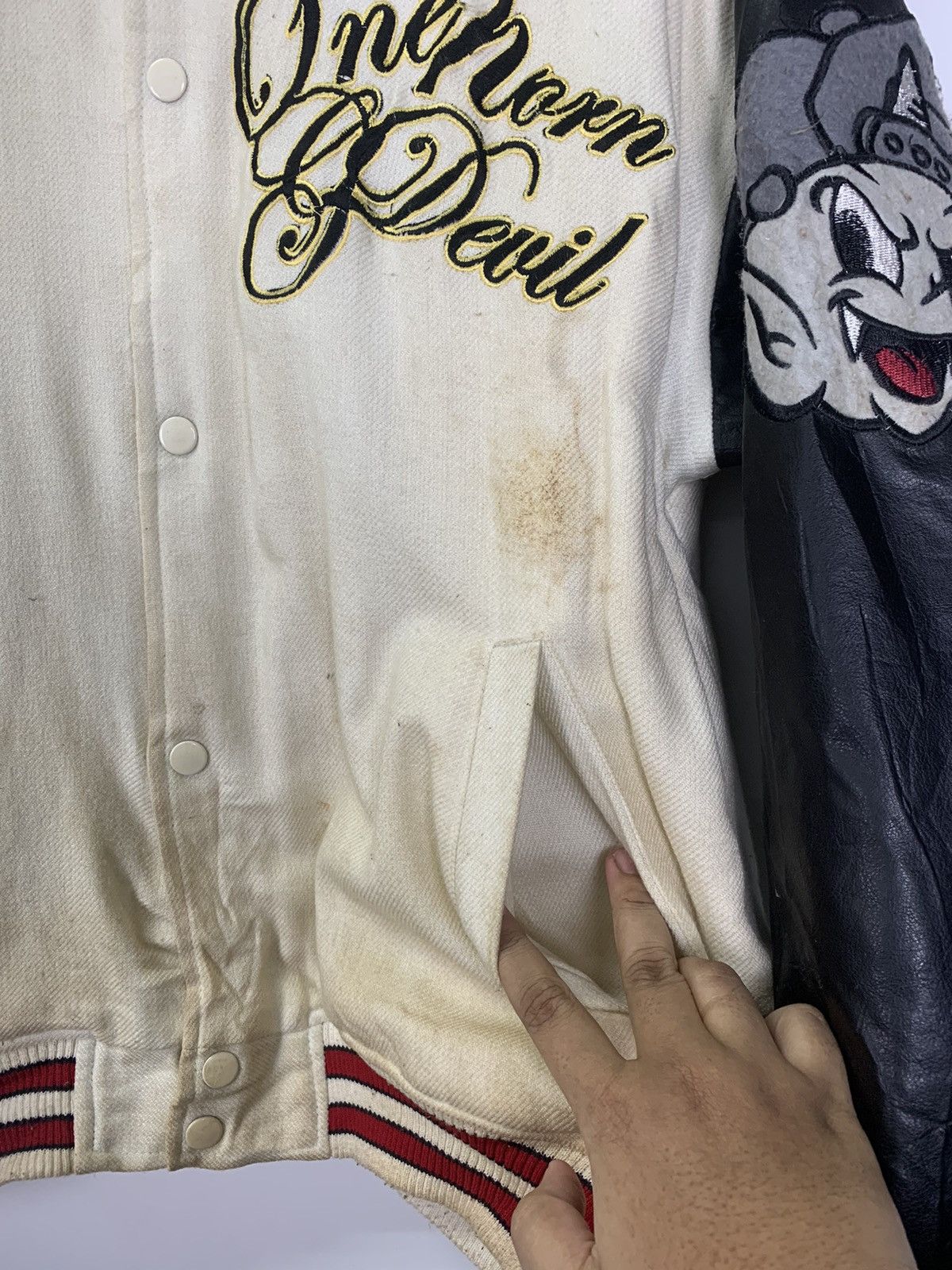 Japanese Brand × Vintage Vintage One Horn Ghost Devil Varsity Jacket Size US M / EU 48-50 / 2 - 10 Thumbnail
