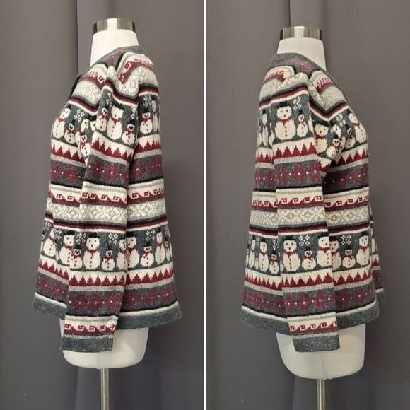 Croft & Barrow × Vintage Vintage 90s y2k Snowman Geometric Fair Isle Ski Cardigan Size S / US 4 / IT 40 - 2 Thumbnail