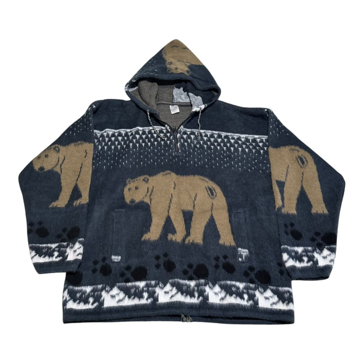 Other Yarina Wool Bear Nature 1/4 Zip Hoodie Sweatshirt Adult L Size US L / EU 52-54 / 3 - 1 Thumbnail