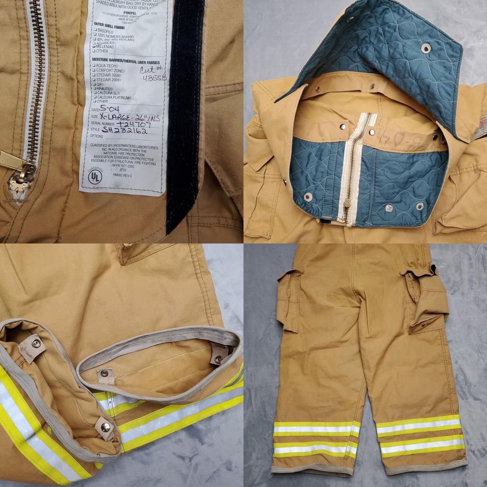 Vintage VINTAGE Fyrepel Turnout Pants Mens XL 26 Inseam Reflective Firefighter 2000s Size US 36 / EU 52 - 8 Thumbnail