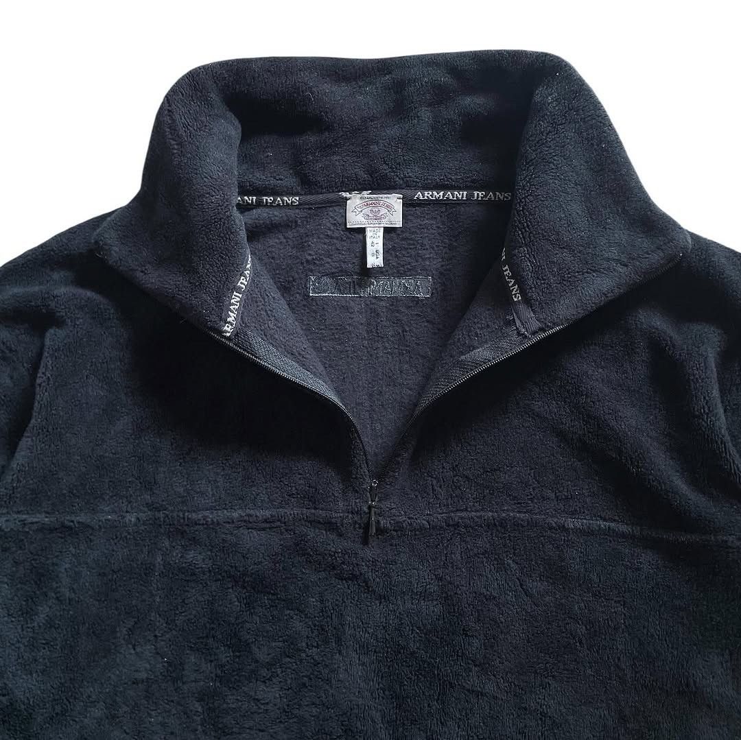Giorgio Armani 90’s Armani Jeans Quarter-Zip Fleece Pullover (Boxyfit) Size US XS / EU 42 / 0 - 7 Thumbnail