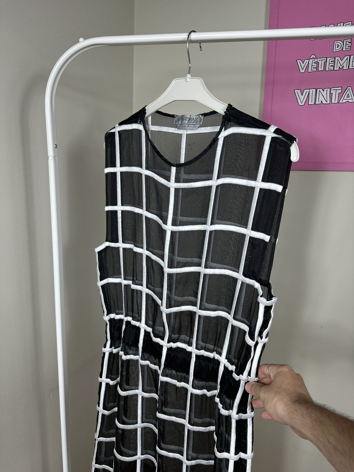 Sportmax Rare Sportmax Defile Runaway 2013 Silk Mid Dress Check Size S / US 4 / IT 40 - 7 Thumbnail