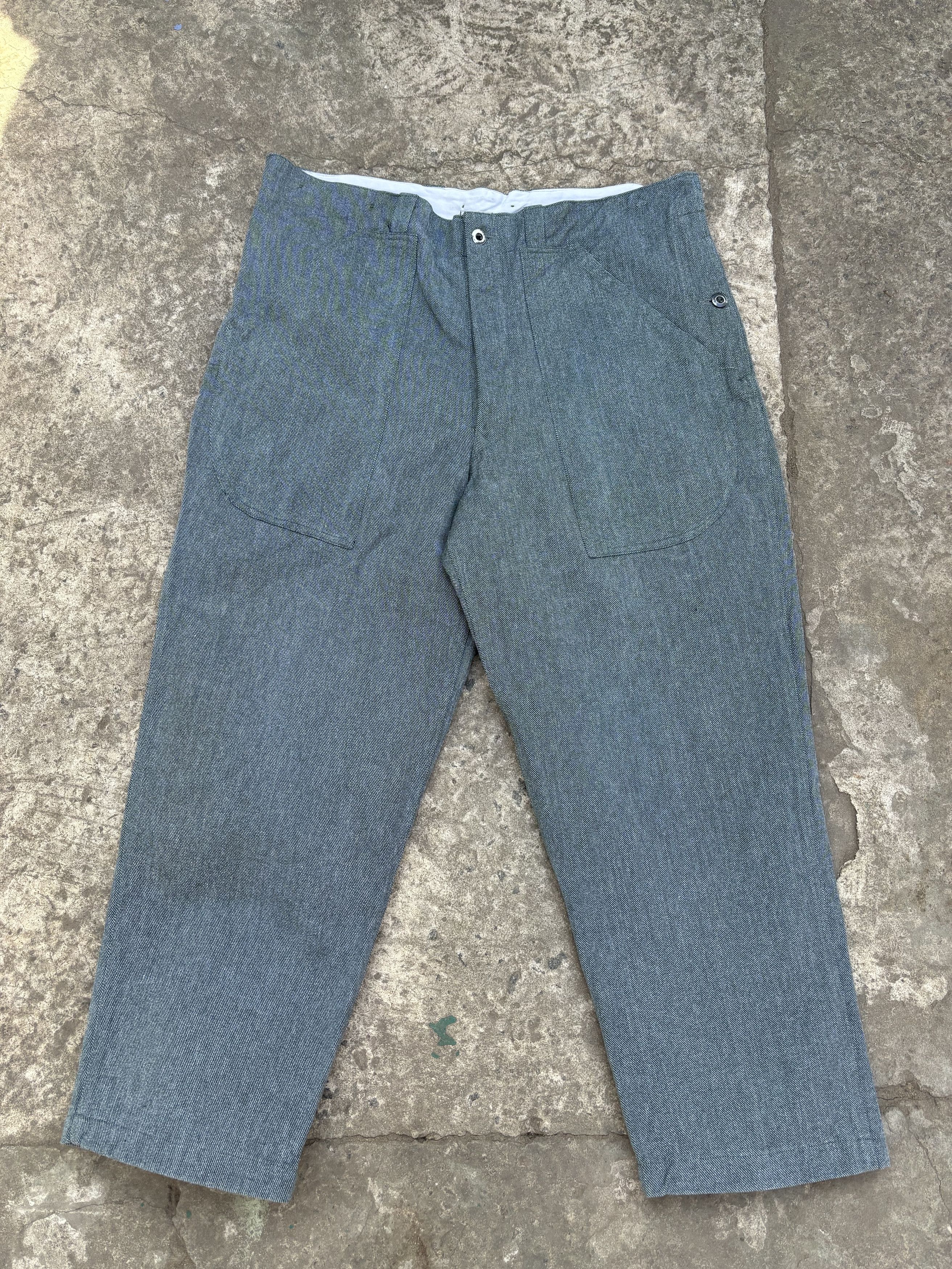 Le Laboureur Vintage 60s Swiss Army Salt n Pepper Prison Work Denim Pants Size US 36 / EU 52 - 1 Thumbnail