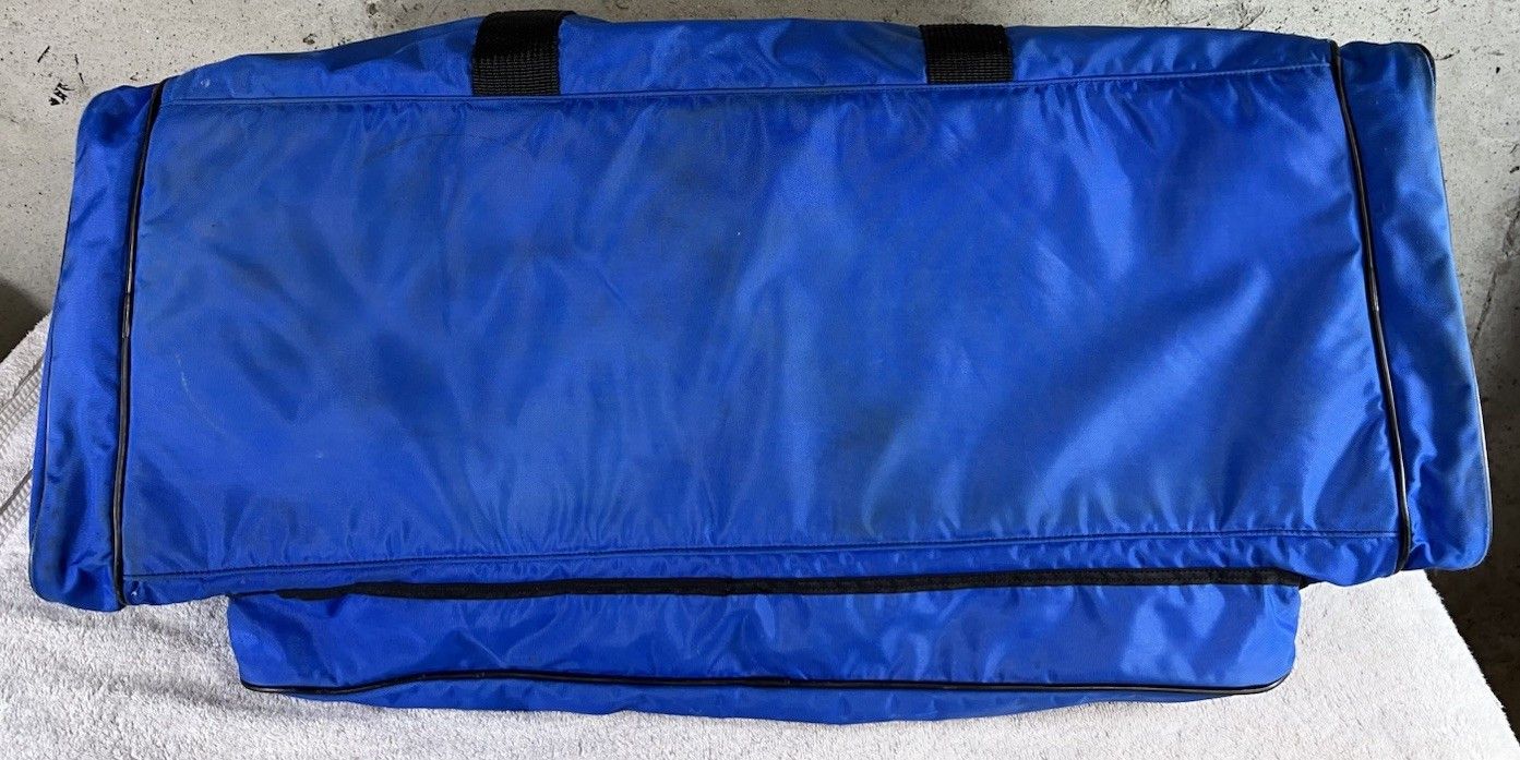 Nike Vintage XL 90s Blue Nike Travel Duffle Gym Bag Swoosh Logo Size ONE SIZE - 8 Thumbnail