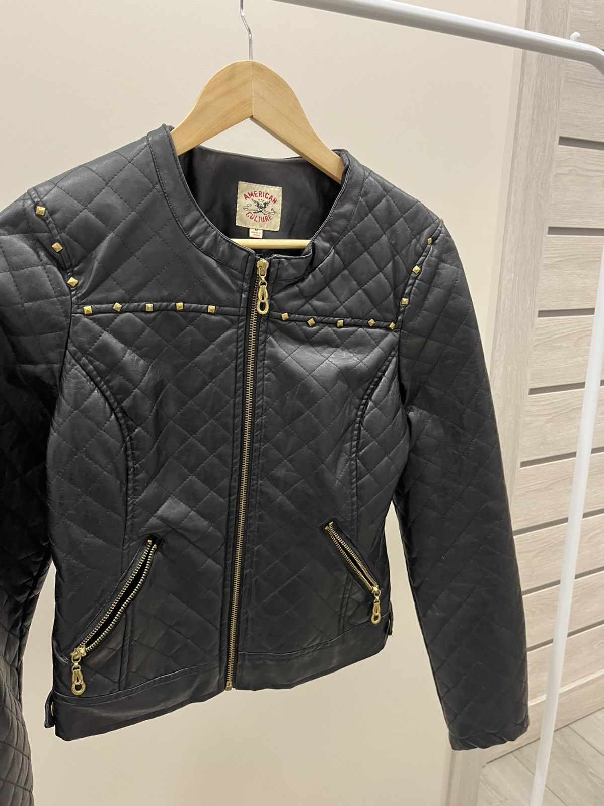 Vintage Vintage 90s Woman Cropped Boxy Leather Racing Jacket Hype Size M / US 6-8 / IT 42-44 - 3 Thumbnail