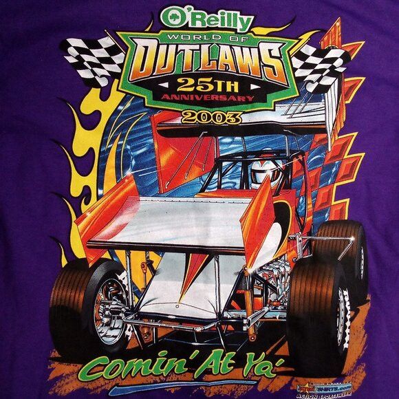 Fruit Of The Loom × Vintage Vintage World Of Outlaws 25 Years Sprint Car Racing T-Shirt Size US L / EU 52-54 / 3 - 1 Thumbnail