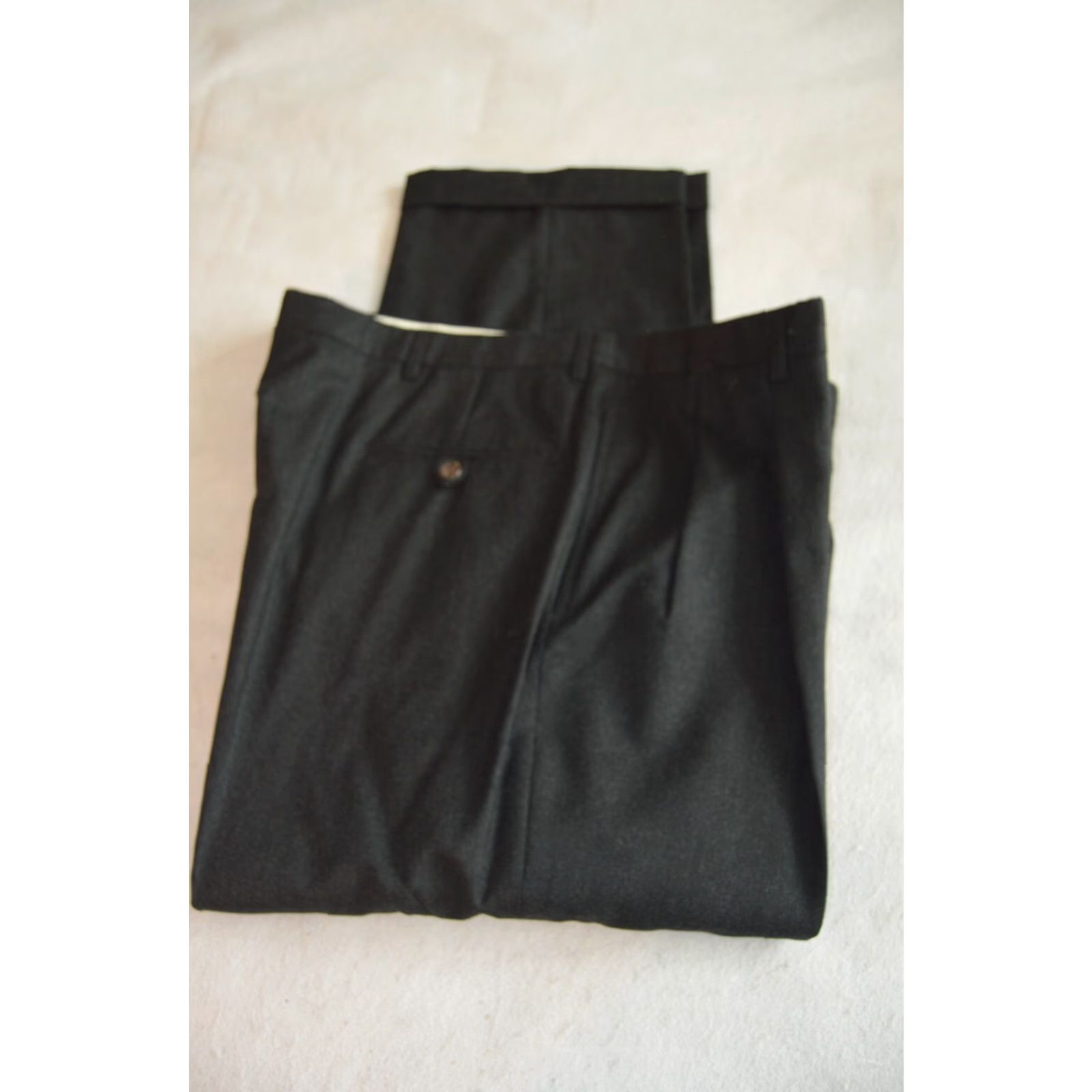 Tommy Hilfiger Tommy Hilfiger Men's Black Dress Pants 40W 30L Wool - Pants, Regular, 40, Black, Wool, Pleated Front, Dress, Logo, Preppy, USA, Mens Size US 40 / EU 56 - 3 Thumbnail