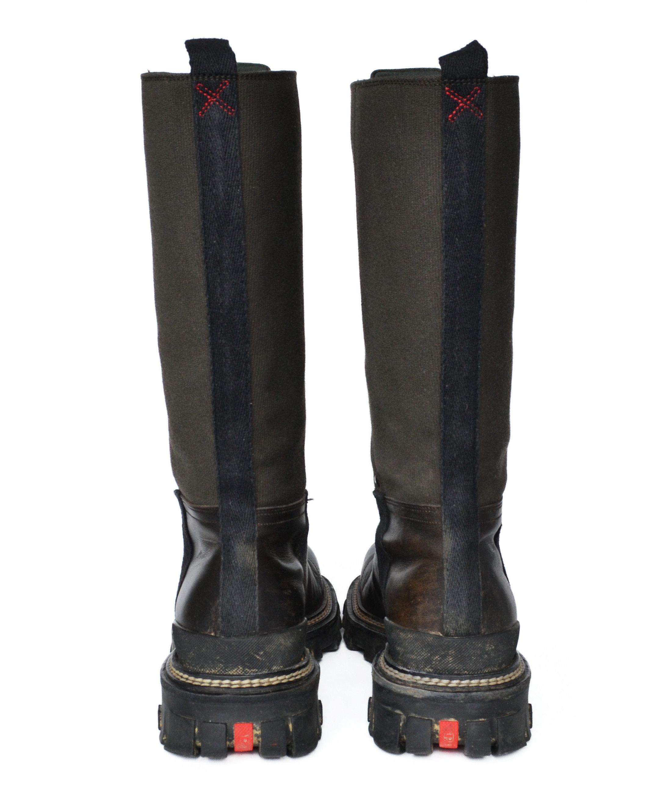 Prada 🔴 PRADA Boots Vintage Leather Tall Brown Khaki Front Zip Size US 10 / IT 40 - 9 Thumbnail