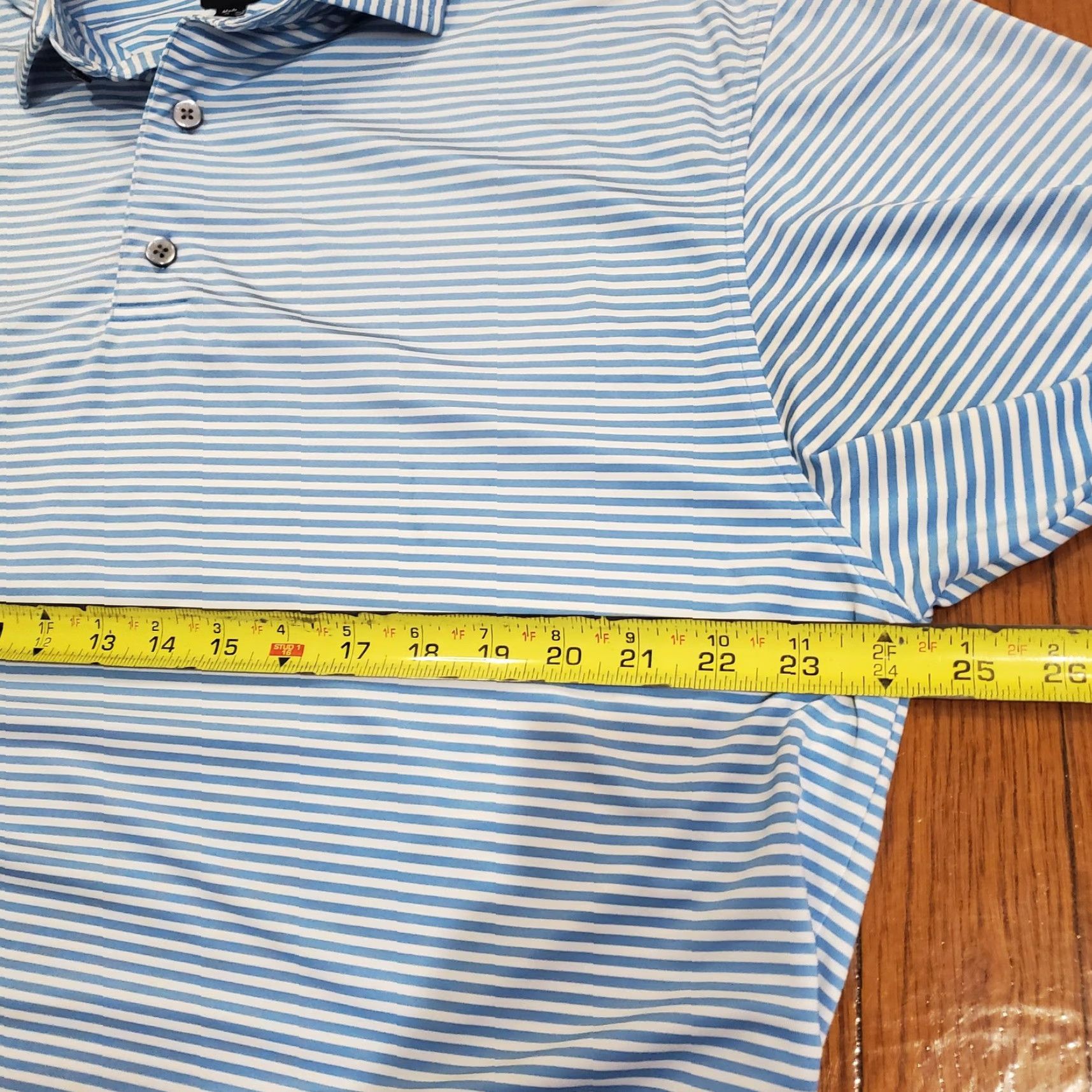 Footjoy FootJoy Polo Shirt Mens Large Blue Striped 1922 Tree Embroidery Performance Golf Shirt Size US L / EU 52-54 / 3 - 5 Thumbnail