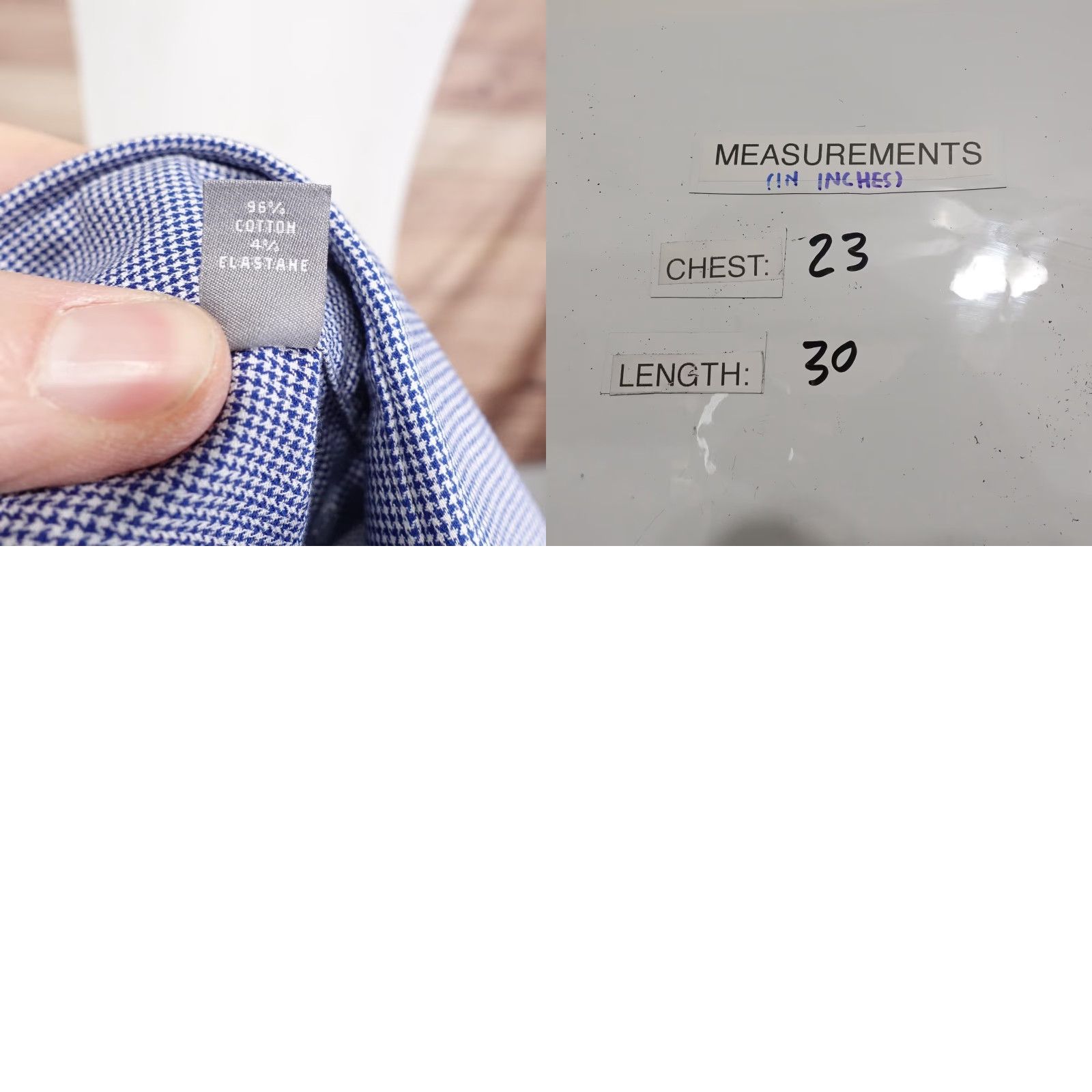 Michael Kors Michael Kors Shirt Mens XL Blue Micro Check Dress Shirt Regular Fit Wrinkle Free Size 46R - 8 Thumbnail