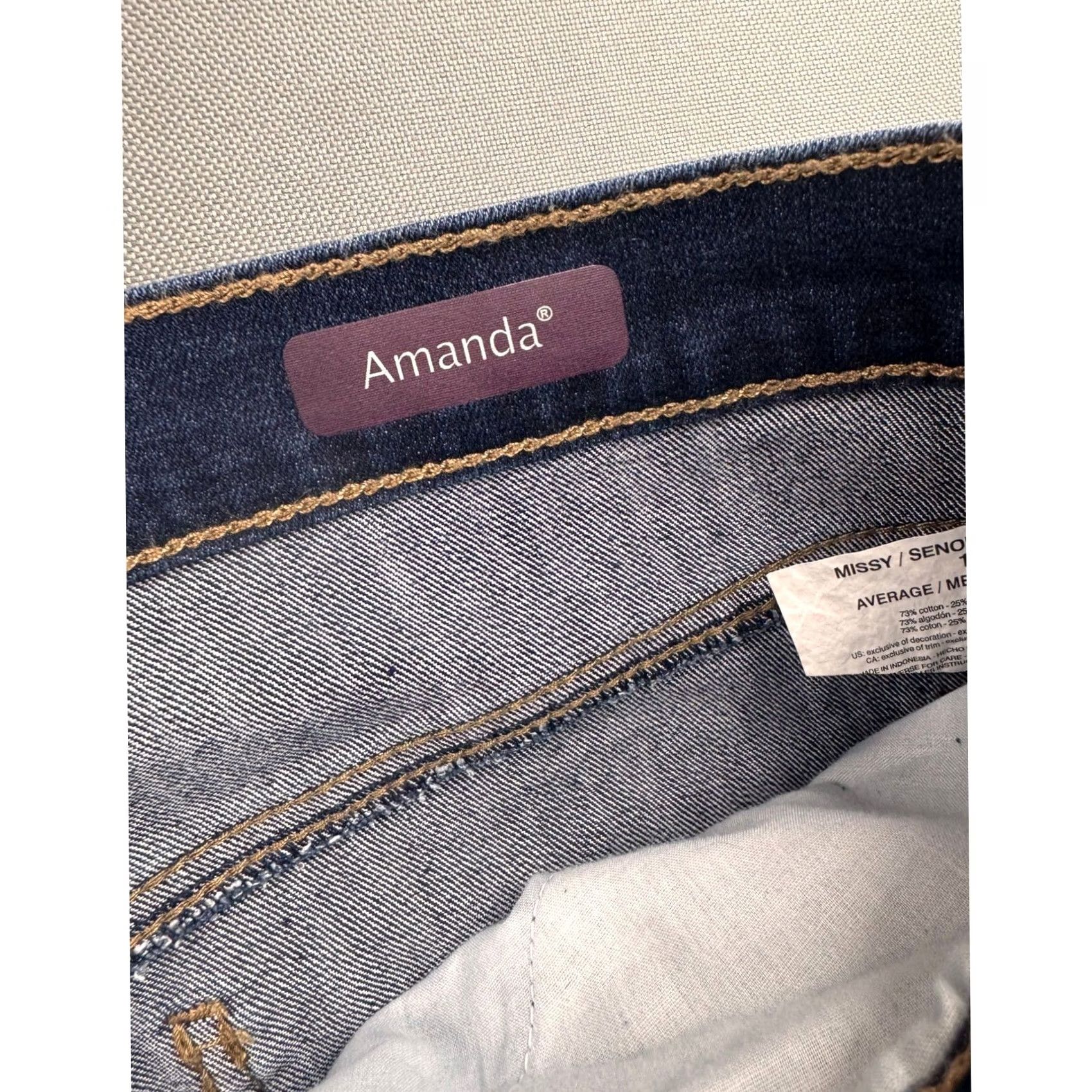 Gloria Vanderbilt Gloria Vanderbilt Amanda Jeans Womens 16W Dark Wash Denim Tapered Leg High Rise Classic Rise 5-Pocket Size 38" / US 16 / IT 52 - 7 Thumbnail