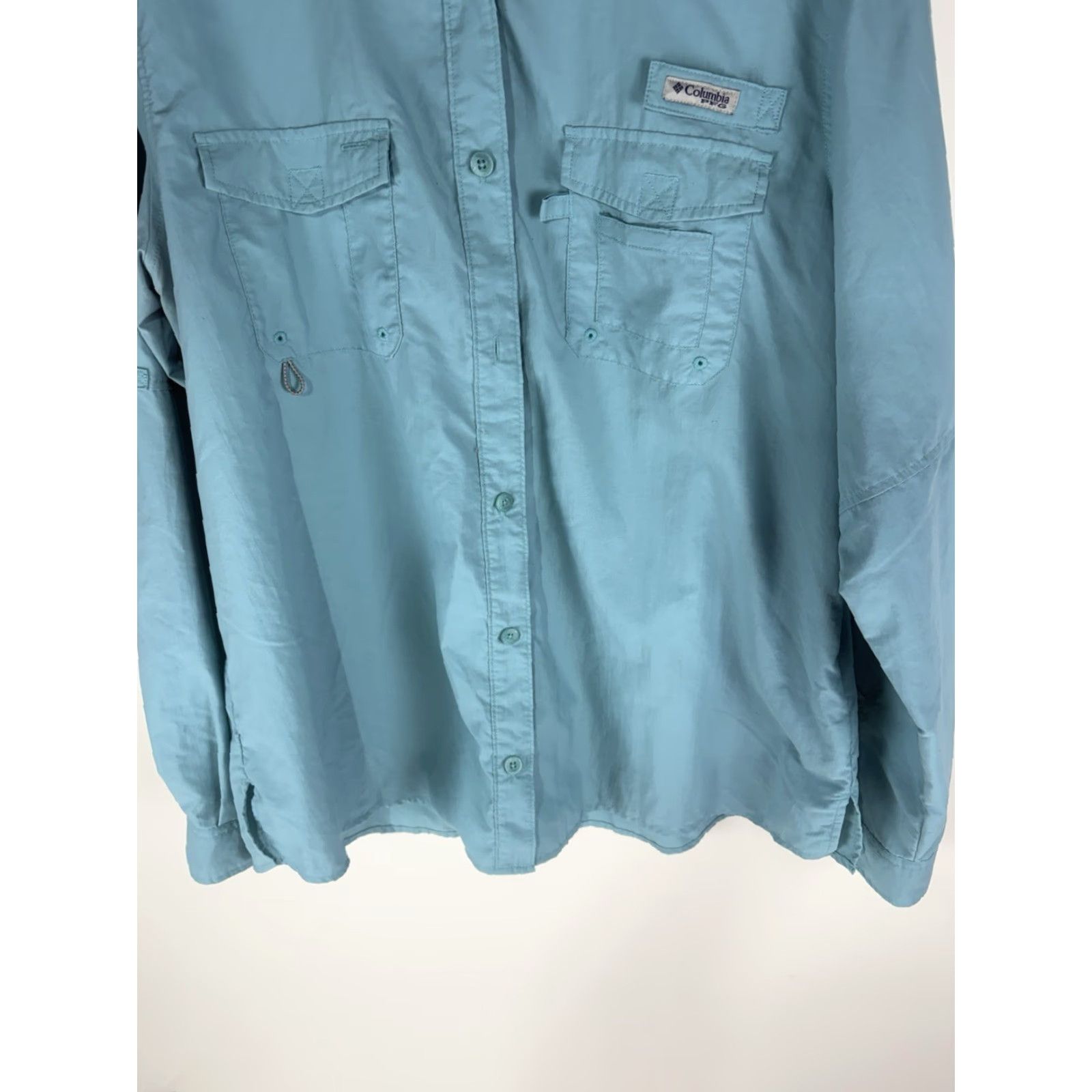 Altea Columbia PFG Button Up Men’s XL Teal Nylon Polyester Breather Lightweight Pockets Logo Embroidered Casual Workwear Shirt Size US XL / EU 56 / 4 - 4 Thumbnail