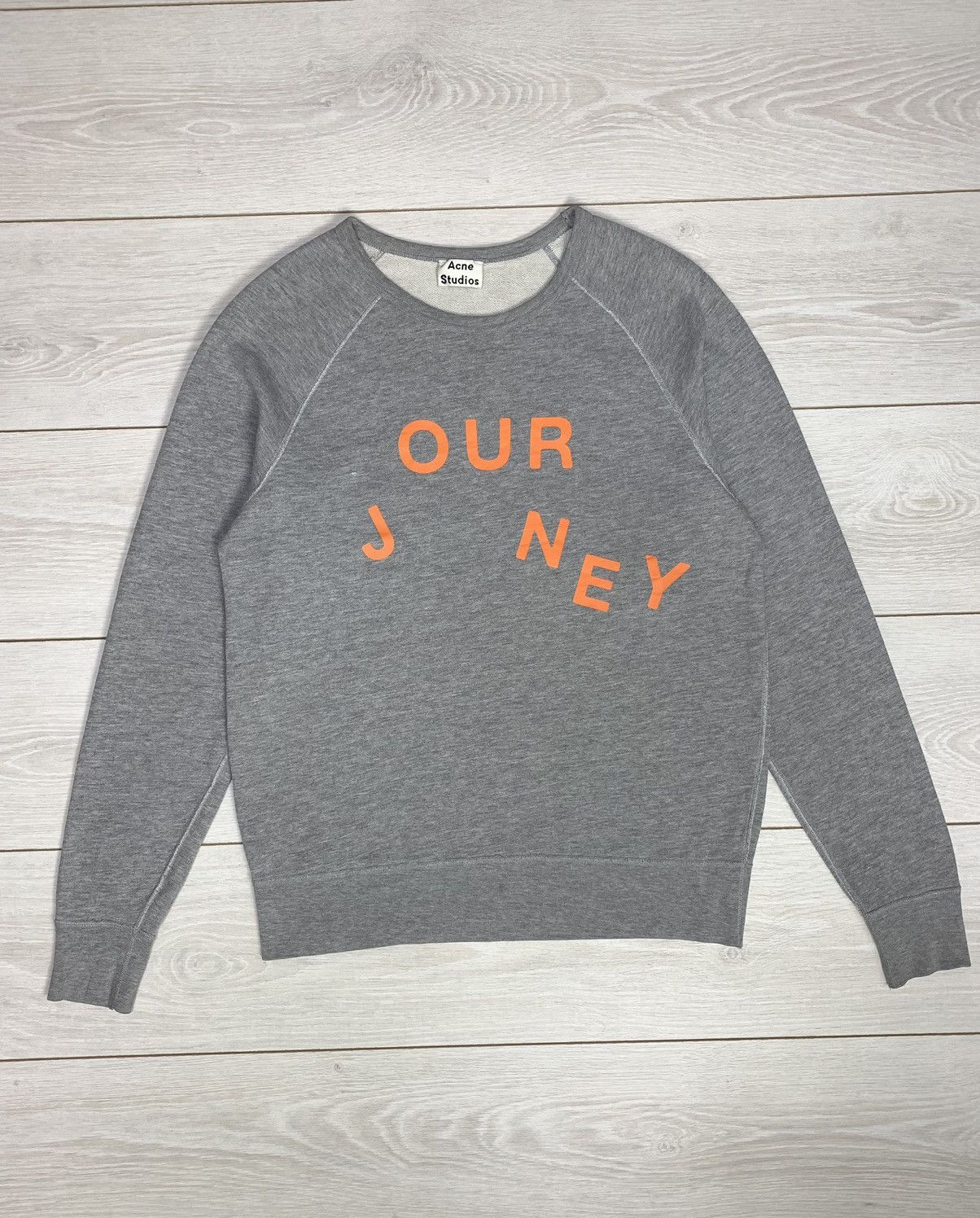 Acne Studios Acne Studios "Our Journey" Grey Raglan Sweatshirt Size US M / EU 48-50 / 2 - 1 Thumbnail
