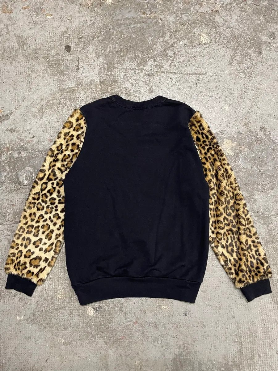Designer × Dries Van Noten × Vintage Dries Van Noten Black Sweater With Leopard Print Fur Effect Arms Size US XS / EU 42 / 0 - 4 Thumbnail