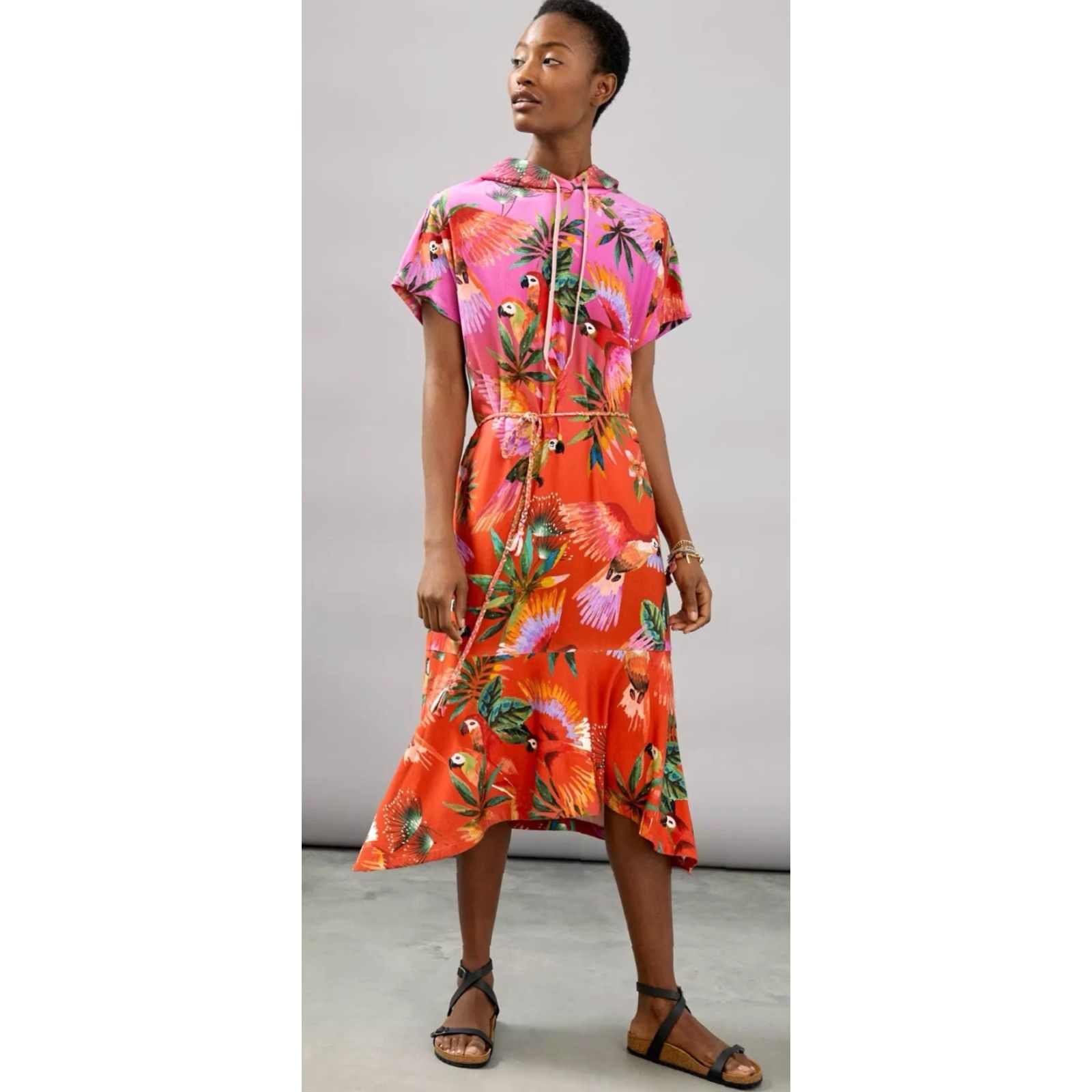 Anthropologie VINTAGE Farm For Anthropologie Dress Tropical Parrots Small Size S / US 4 / IT 40 - 7 Thumbnail