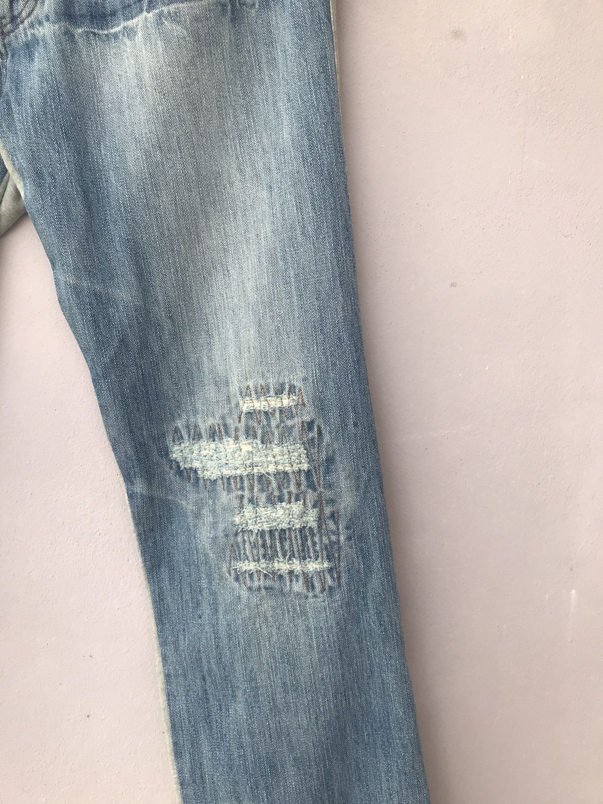 Vintage Gumu International Japan Distressed Hybrid Paint Denim Size US 34 / EU 50 - 4 Thumbnail