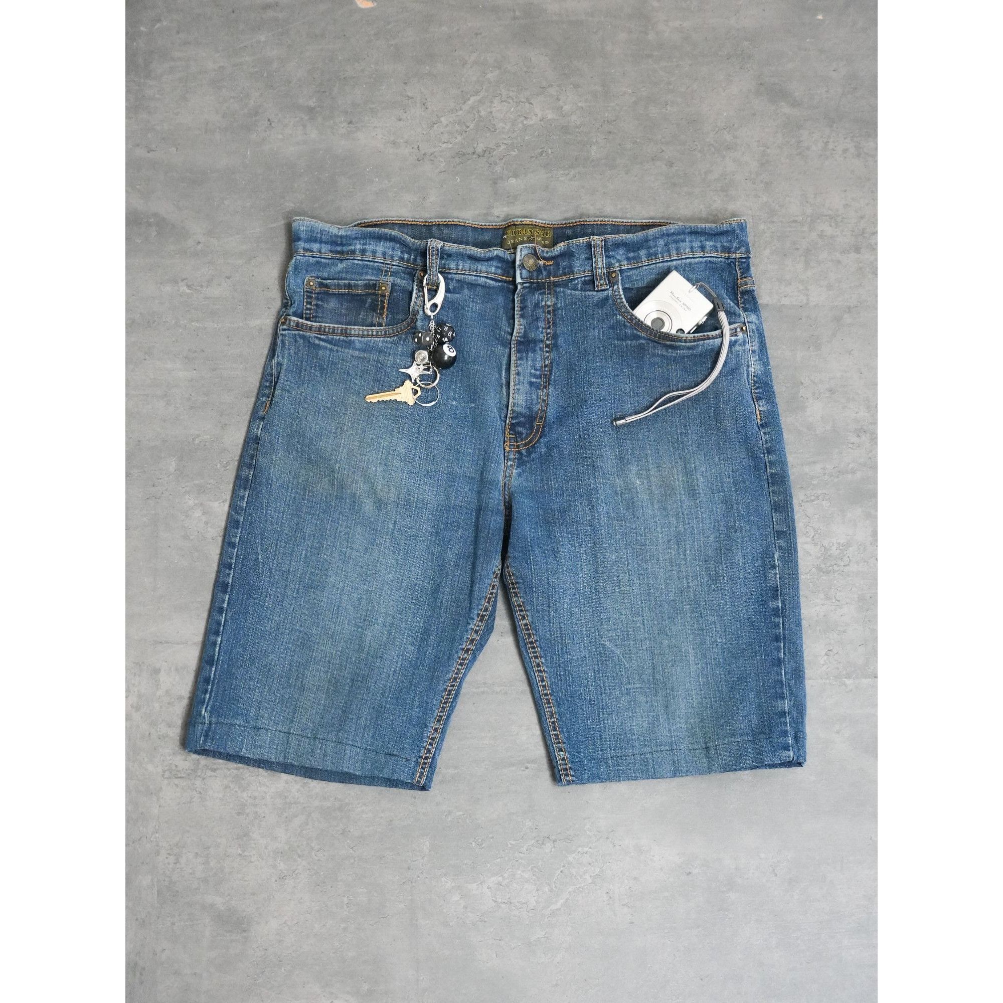 Other Y2k Urban Star Denim Dark Wash Shorts Size 38" / US 16 / IT 52 - 1 Thumbnail