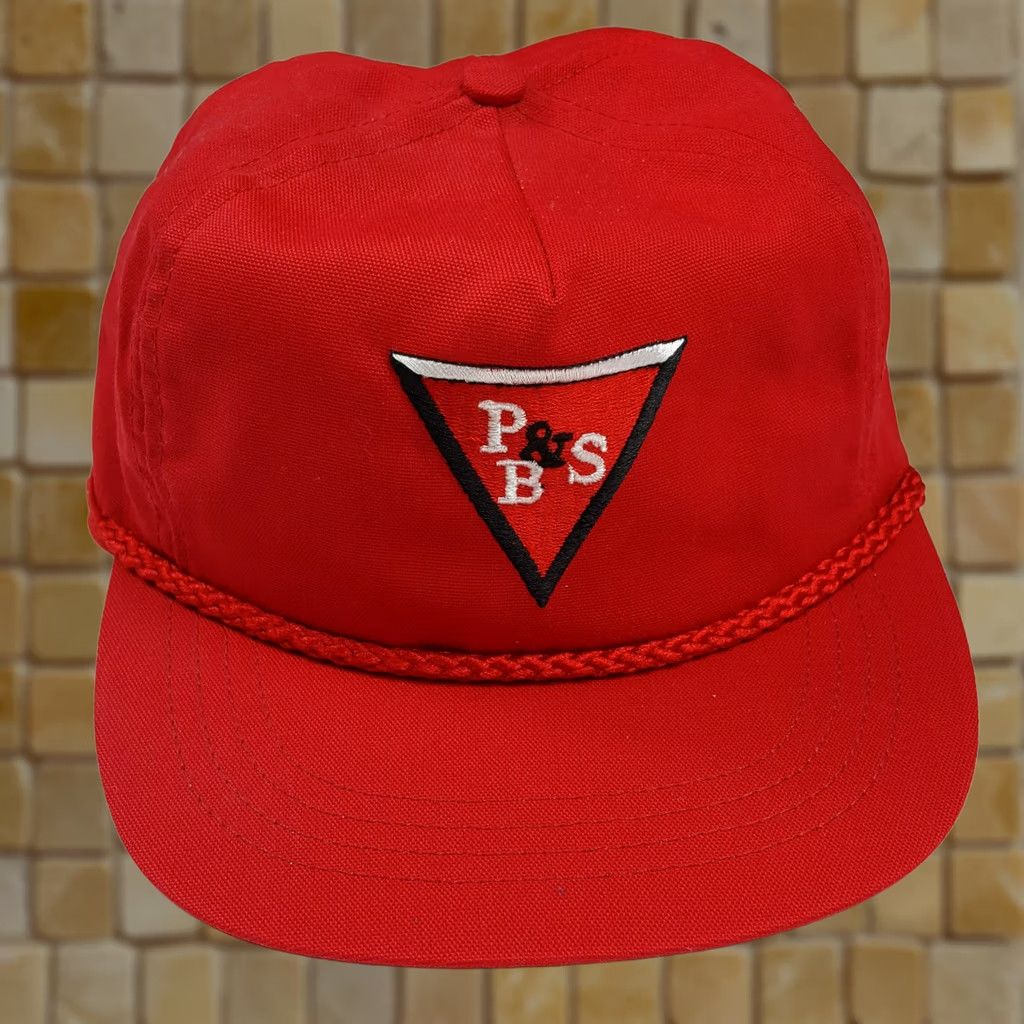 Vintage VINTAGE PB & S Red Snapback Trucker Hat Cap Embroidered Logo Men Adjustable Size ONE SIZE - 1 Thumbnail