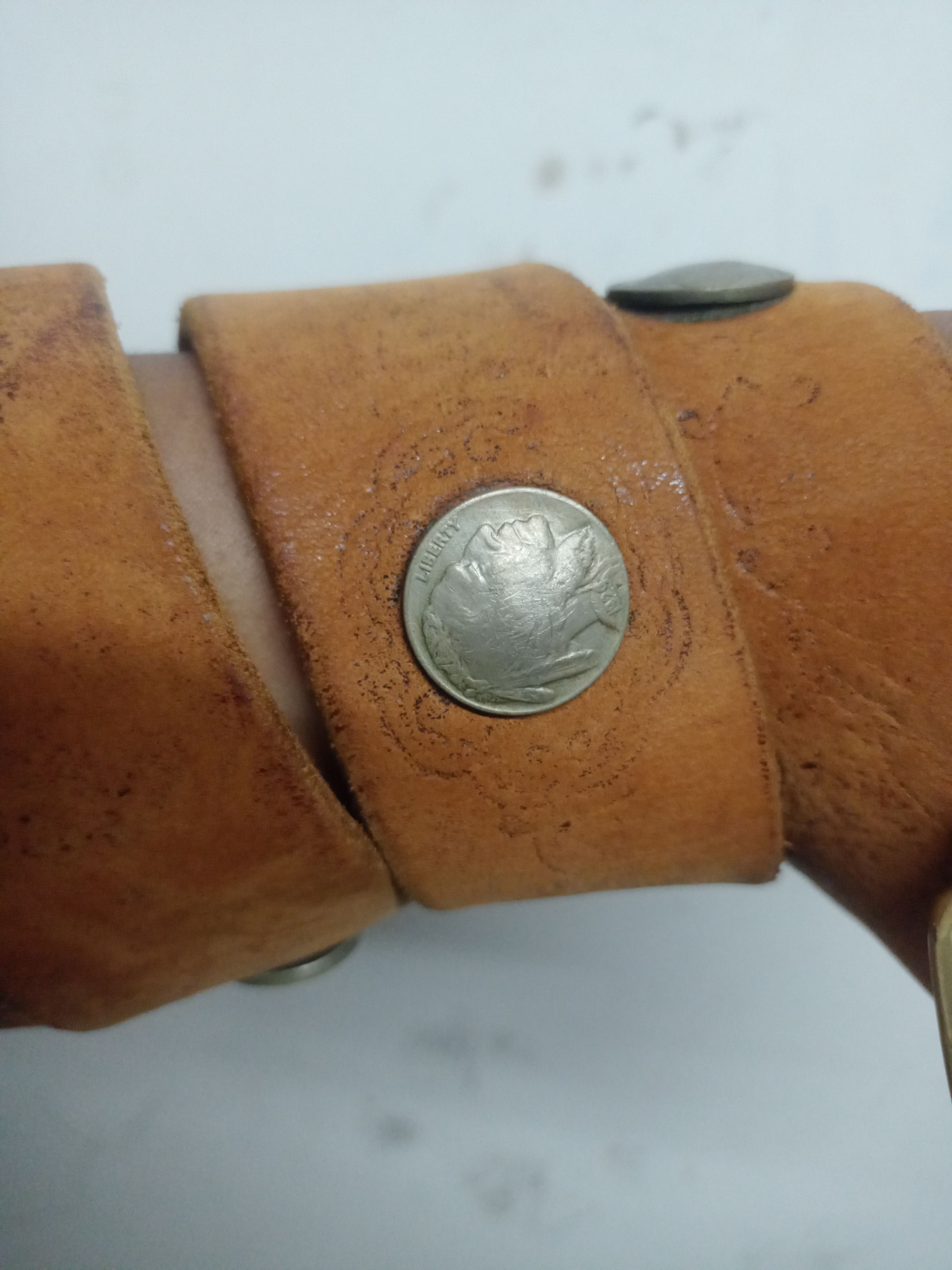 If Six Was Nine × KMRii Vintage 1976 BTS Solid Brass Leather Belt Size ONE SIZE - 3 Thumbnail