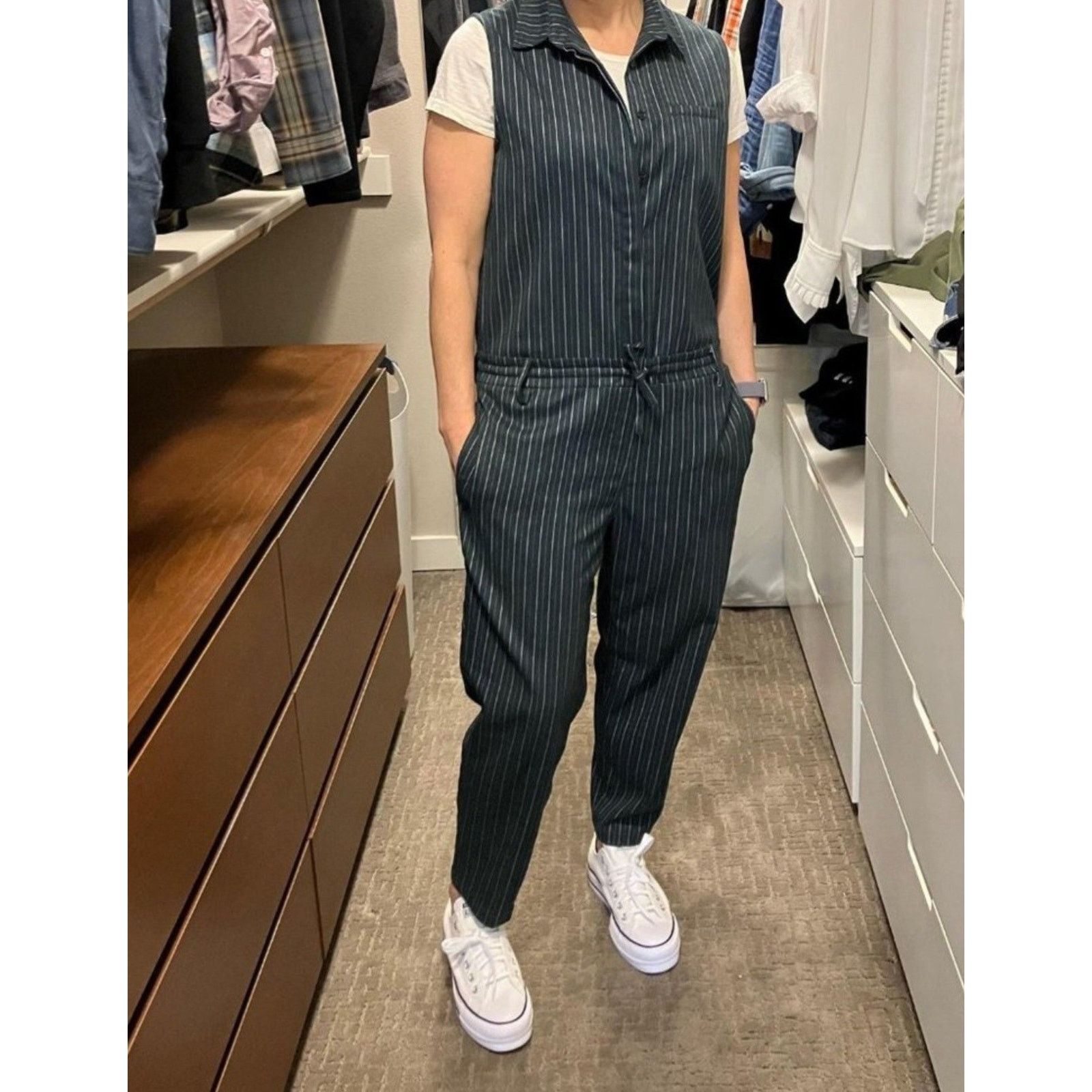 Wildfang Wildfang× LuccaCouture Striped Sleeveless XS Jumpsuit $180 Size 26" / US 2 / IT 38 - 2 Thumbnail