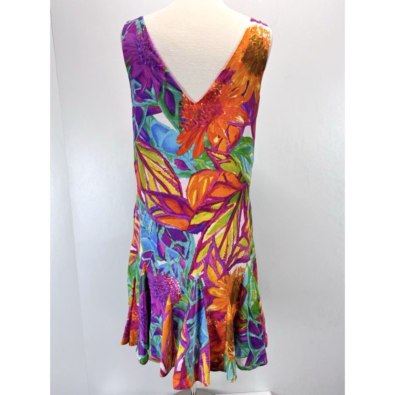 Ralph Lauren Lauren Ralph Lauren Floral Dress Sz 10 Women’s Sleeveless V-Neck Multicolor Short Lined Pockets Size L / US 10 / IT 46 - 3 Thumbnail