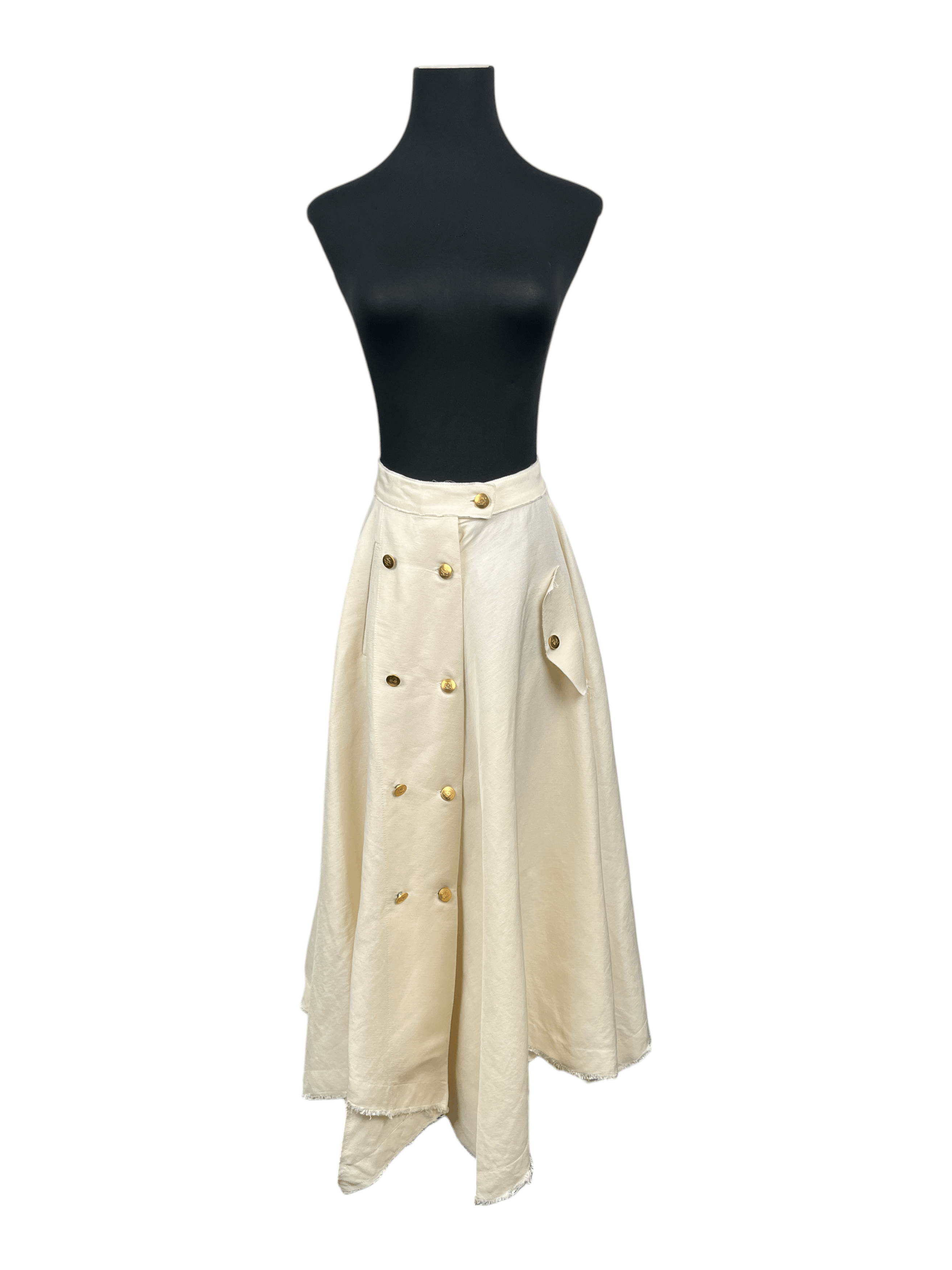 Loewe Loewe Beige Multi Buttons A-Line Skirt Size 24" / US 00 / IT 34 - 1 Thumbnail
