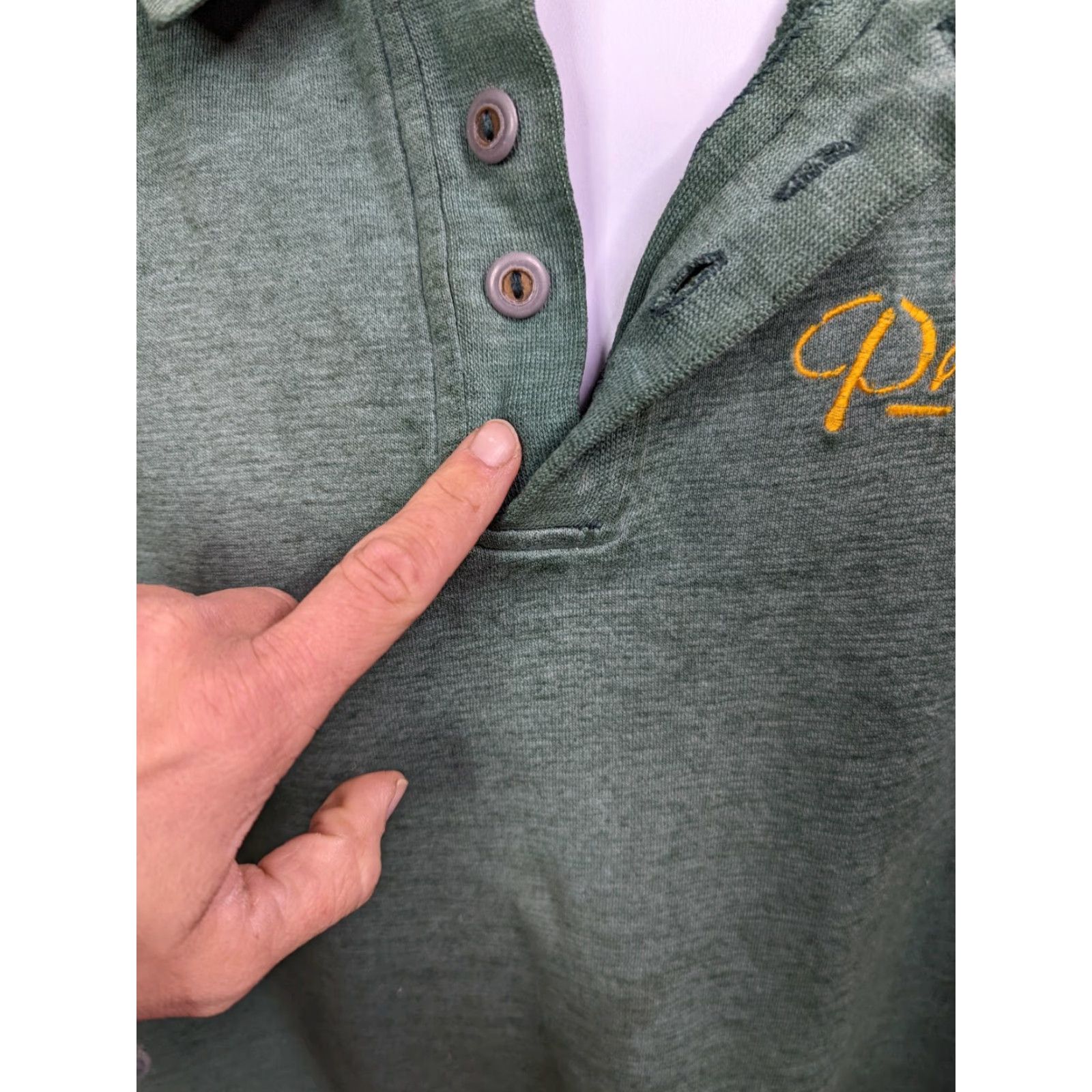 NFL VINTAGE Green Bay Packers NFL Sweatshirt Sweater Polo XL Collared Shirt Mens Pullover Knit Logo 90s Football Theme Size US XL / EU 56 / 4 - 2 Thumbnail