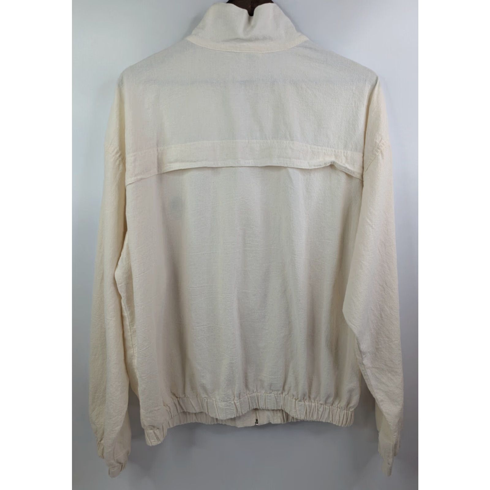 Iro Miro Zip Up Cancun Jacket 2XL Ivory Cotton Beach Resort Mexico Unisex Adults Lightweight Pockets Short Sleeve Zip Jacket, Casual, Basic, Beach Theme Size XXL / US 16-18 / IT 52-54 - 4 Thumbnail