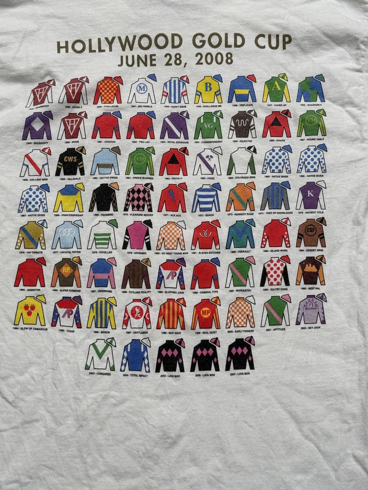 Jerzees Hollywood Park Horse Track t-shirt 2008 Gold Cup Jockey M Size US M / EU 48-50 / 2 - 5 Thumbnail