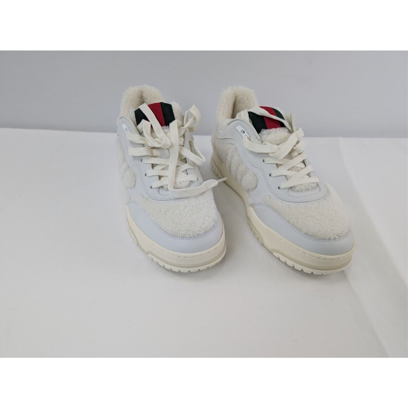 Gucci o1rshd1 Leather Re-Web Sneaker in White Merino Wool-Effect Size US 10 / EU 43 - 6 Thumbnail