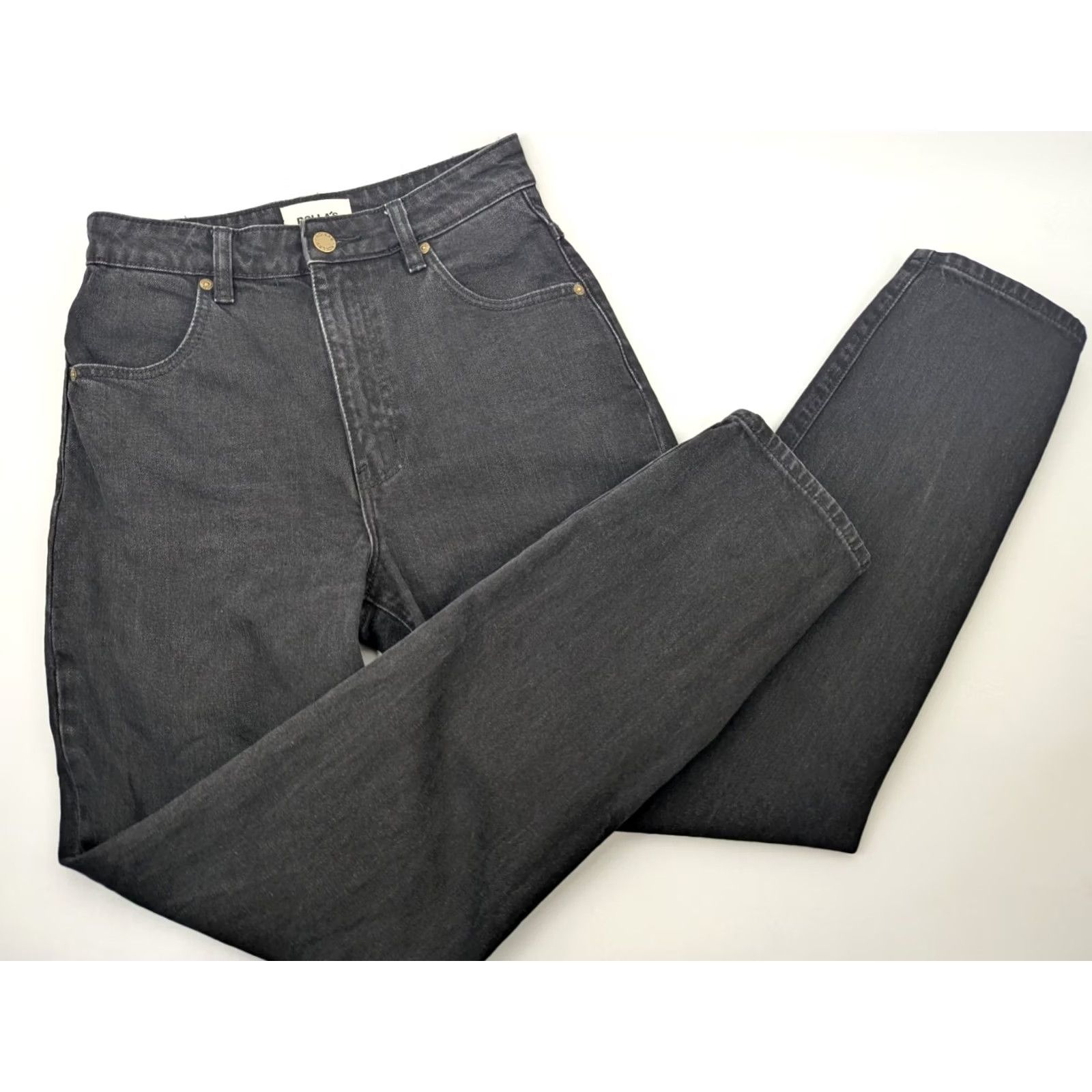Rolla's Rolla's Dusters Jeans High Rise Slim 26 Black Denim Stretch Women Straight 5-Pocket Art Outfit Size 26" / US 2 / IT 38 - 2 Thumbnail