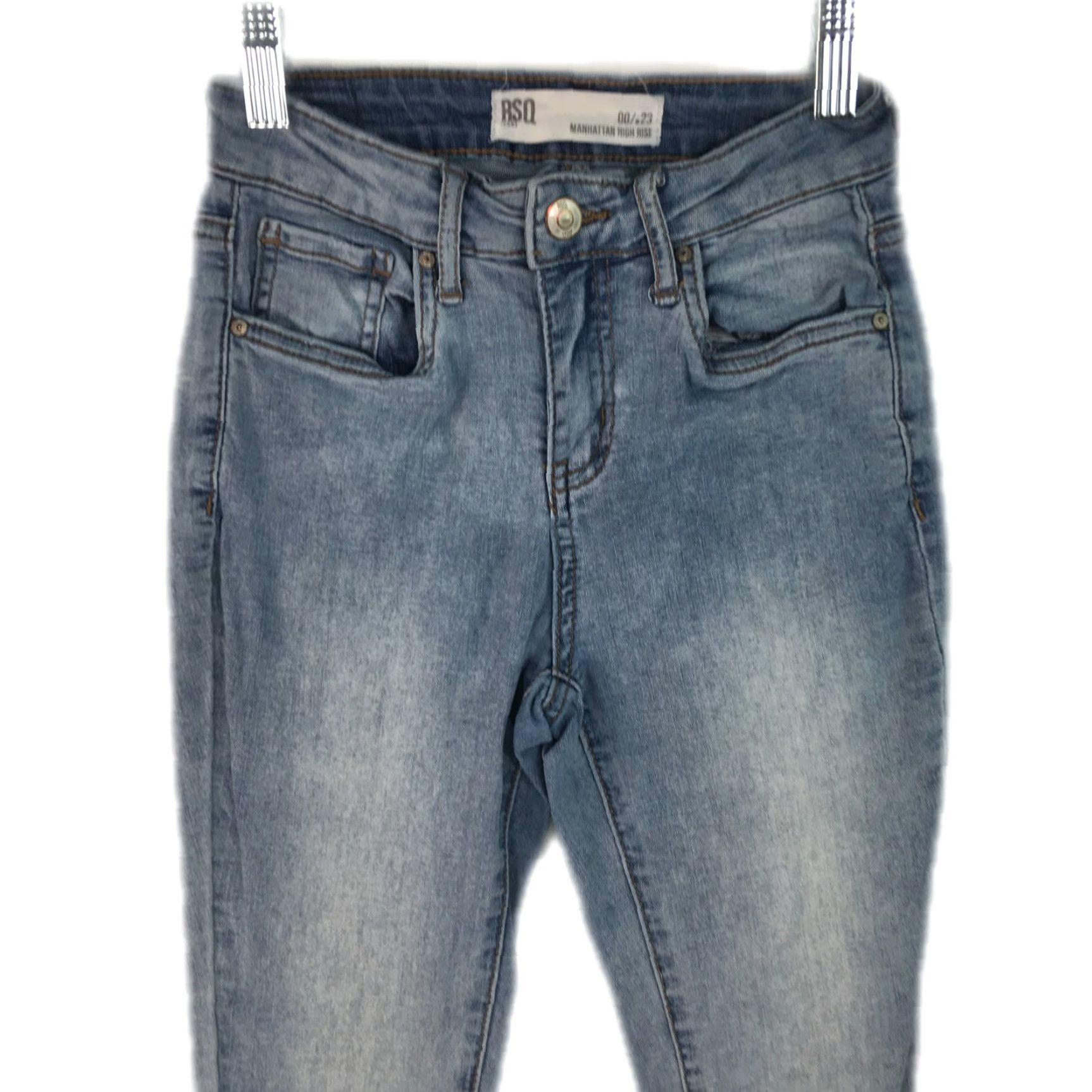 Rsq RSQ Manhattan High Rise Skinny Blue Denim Jeans Womens 00/W23 Regular 24 Inseam 29 Blue Skinny 90s Womens Jeans Size 24" / US 00 / IT 34 - 3 Thumbnail