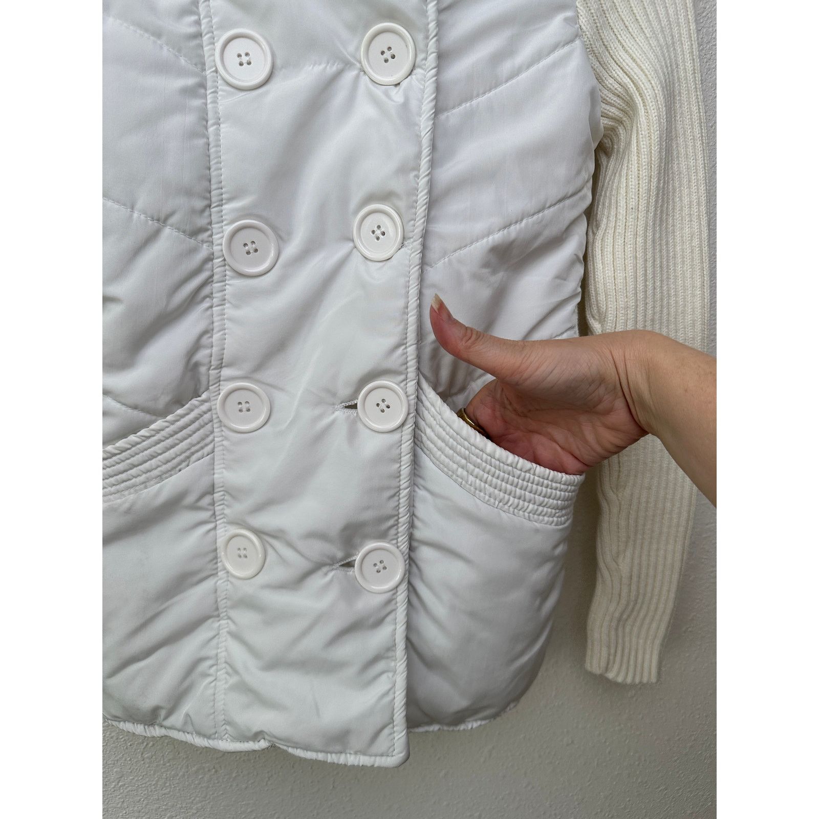 Other JJAlways Cream/White Mixed Media Double-Breasted Jacket US S Size S / US 4 / IT 40 - 4 Thumbnail