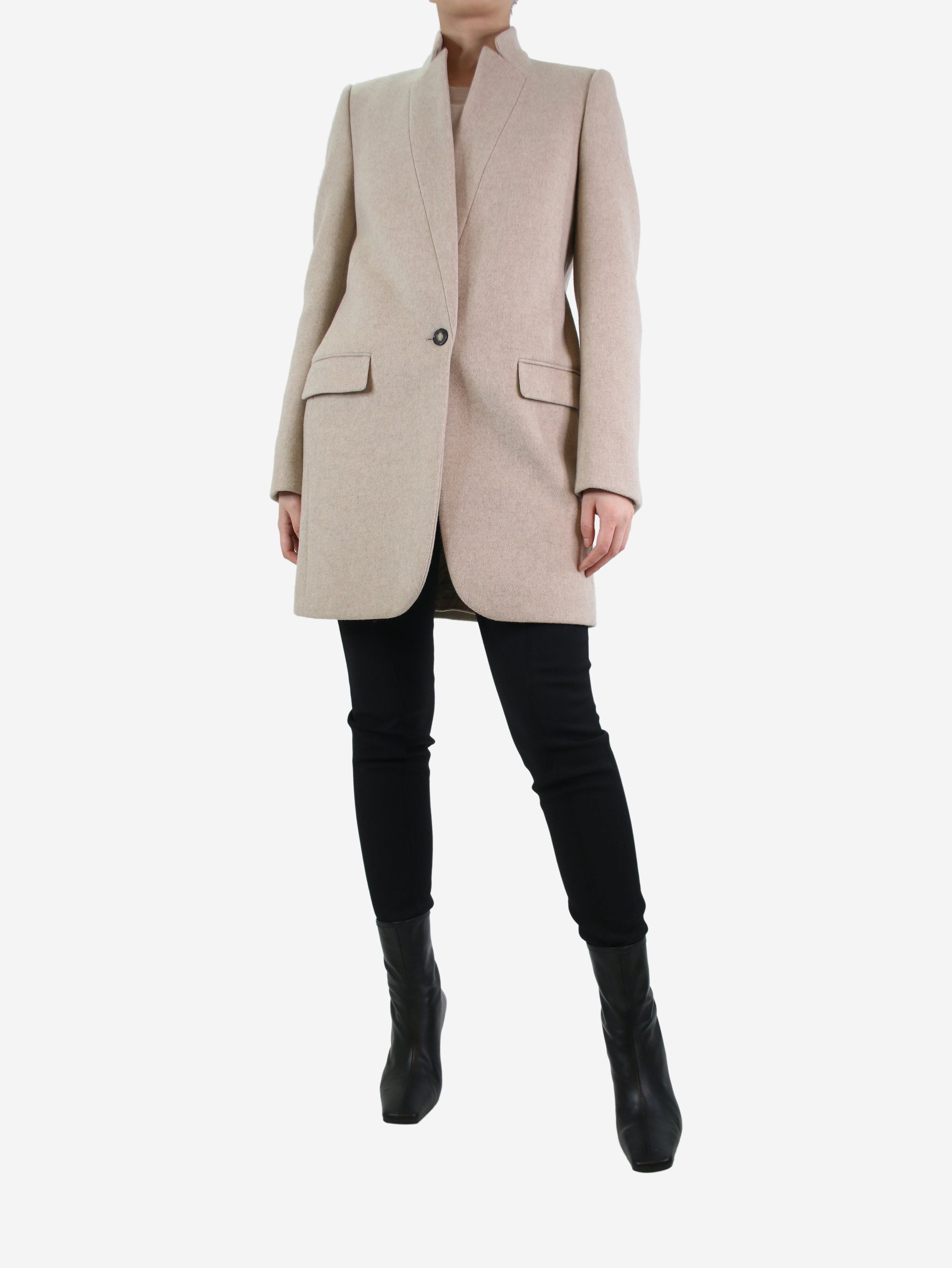 image of Stella Mccartney Neutral Single-Buttoned Jacket - Size Uk 10, Women's
