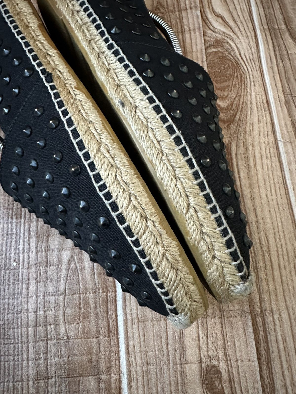 Saint Laurent Paris Saint Laurent Paris Hedi Slimane Black Studded Espadrilles Size US 9 / EU 42 - 16 Thumbnail