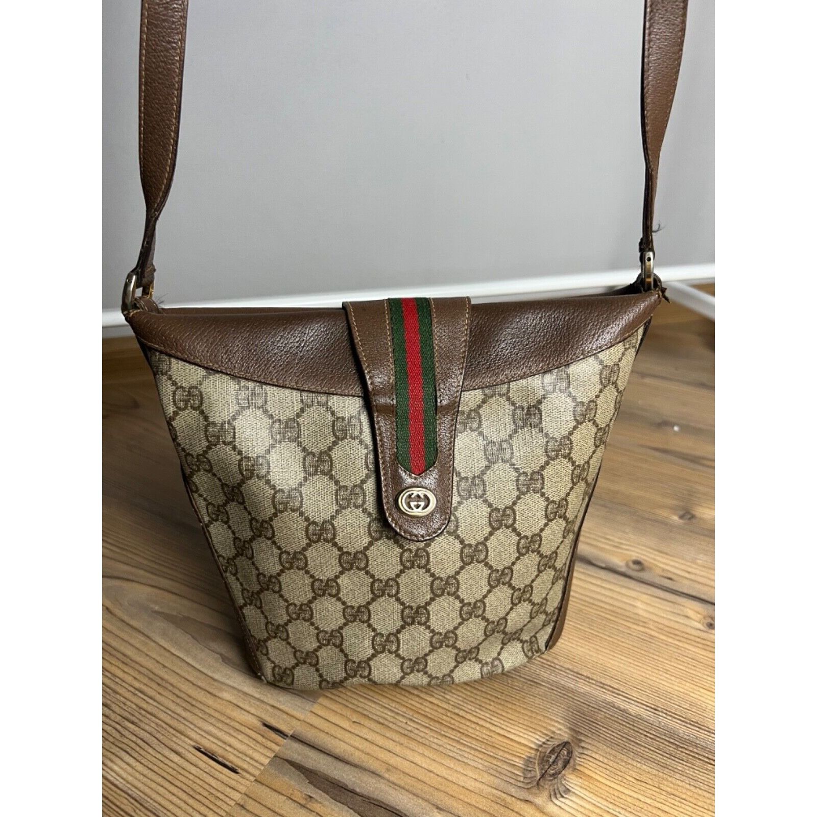 Gucci MINT! GUCCI Old GG Supreme Sherry Line Shoulder Bag Brown 40 Size ONE SIZE - 2 Thumbnail