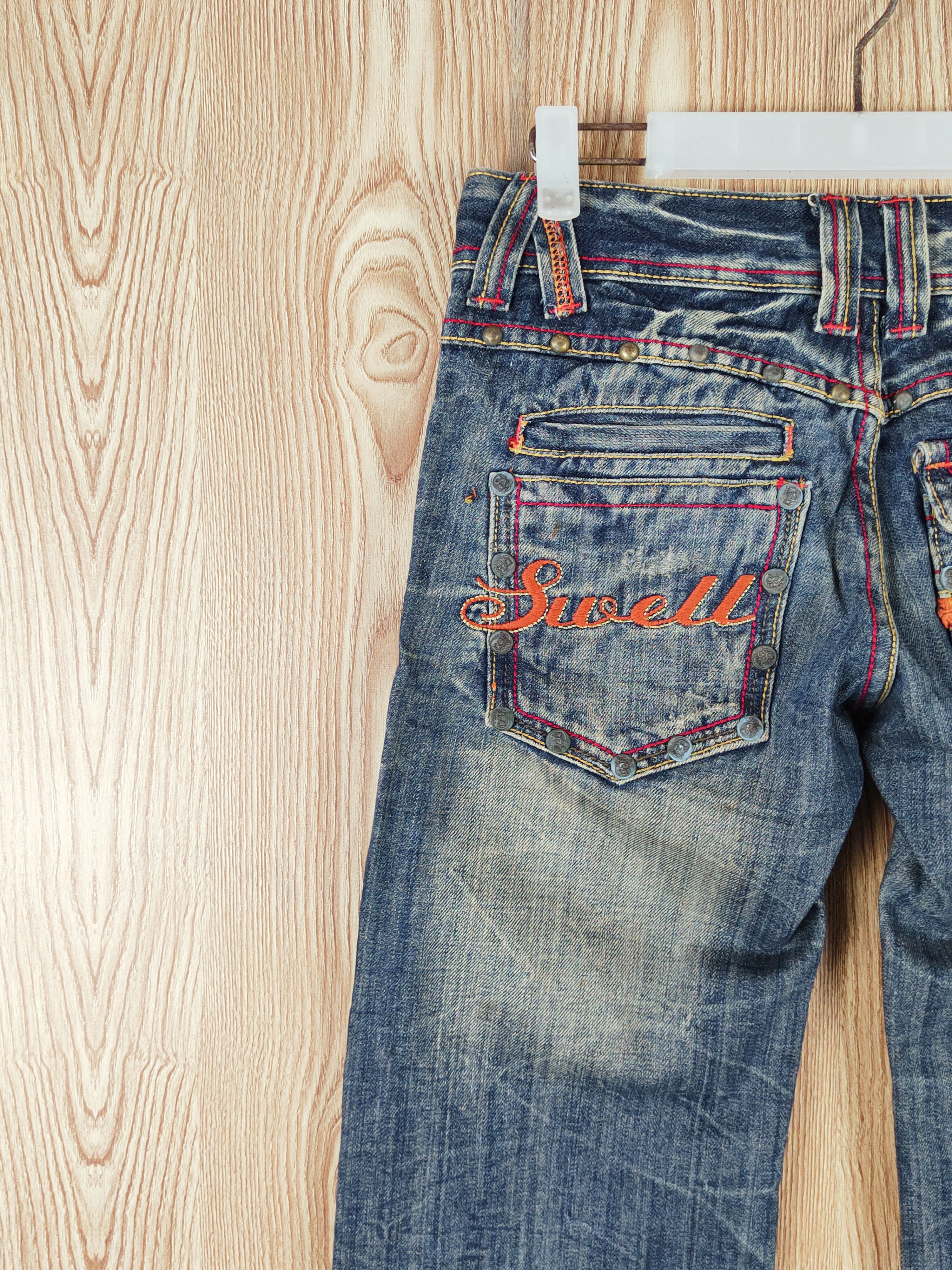 Japanese Brand Swell Dark Blue Distressed Ripped Jeans #W339 Size 28" / US 6 / IT 42 - 10 Thumbnail