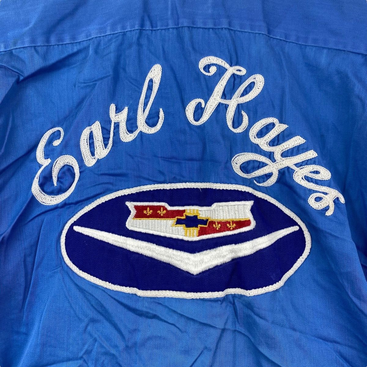 Vintage Vintage 70s Earl Hayes Chevrolet Bowling Shirt Pin Lord Tag Size US L / EU 52-54 / 3 - 4 Thumbnail
