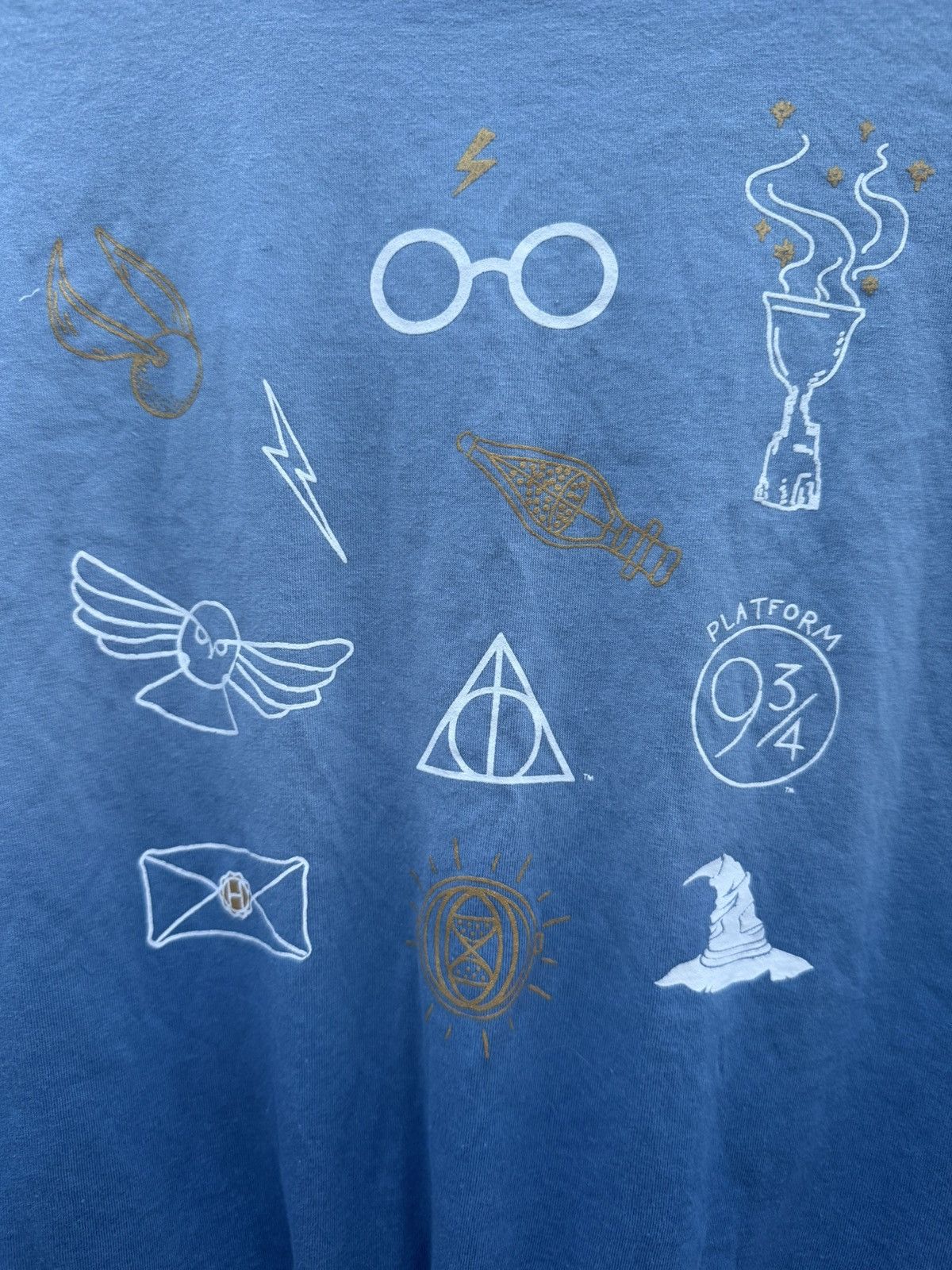 Other Harry Potter Long Sleeve Cropped Top Front Tie Blue Shirt Size L / US 10 / IT 46 - 2 Thumbnail