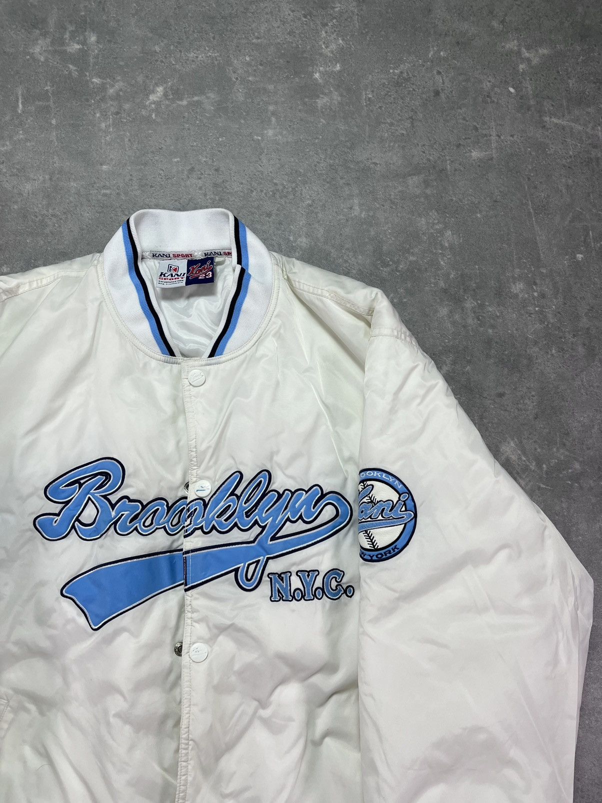 Karl Kani Vintage 90s Karl Kani Brooklyn 23 Varsity Bomber Jacket XXL Size US XL / EU 56 / 4 - 4 Thumbnail