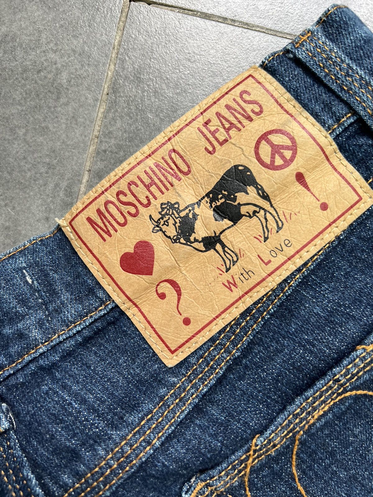 Moschino × Vintage Moschino vintage 90s heart pockets vintage flared jeans Size 32" / US 10 / IT 46 - 4 Thumbnail