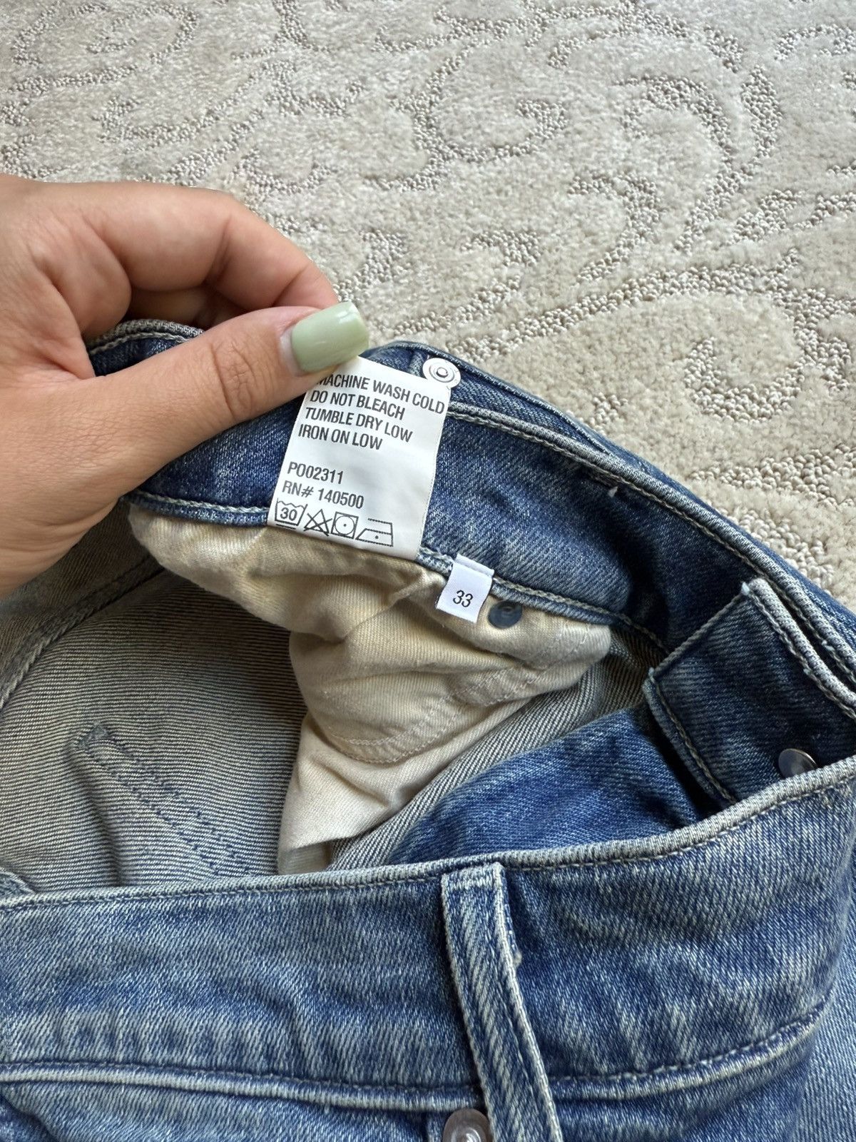 Rta RTA Slim Fit Medium Blue Logo Jeans Size US 33 - 5 Thumbnail