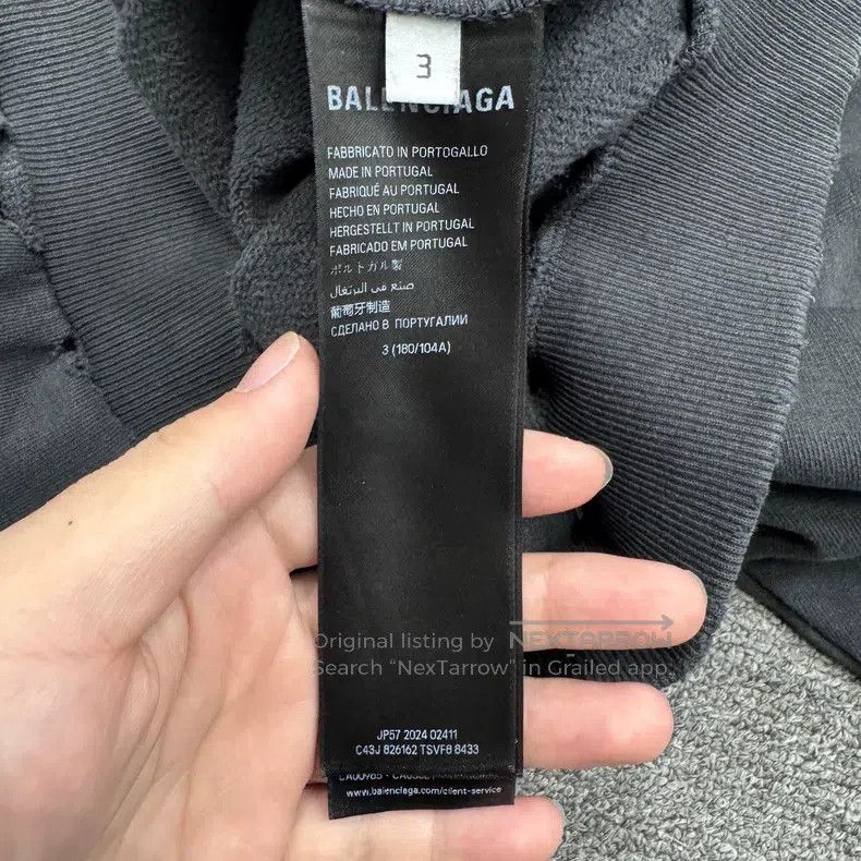 Balenciaga Balenciaga Tape Letter Hooded Sweatshirt Size US L / EU 52-54 / 3 - 3 Thumbnail