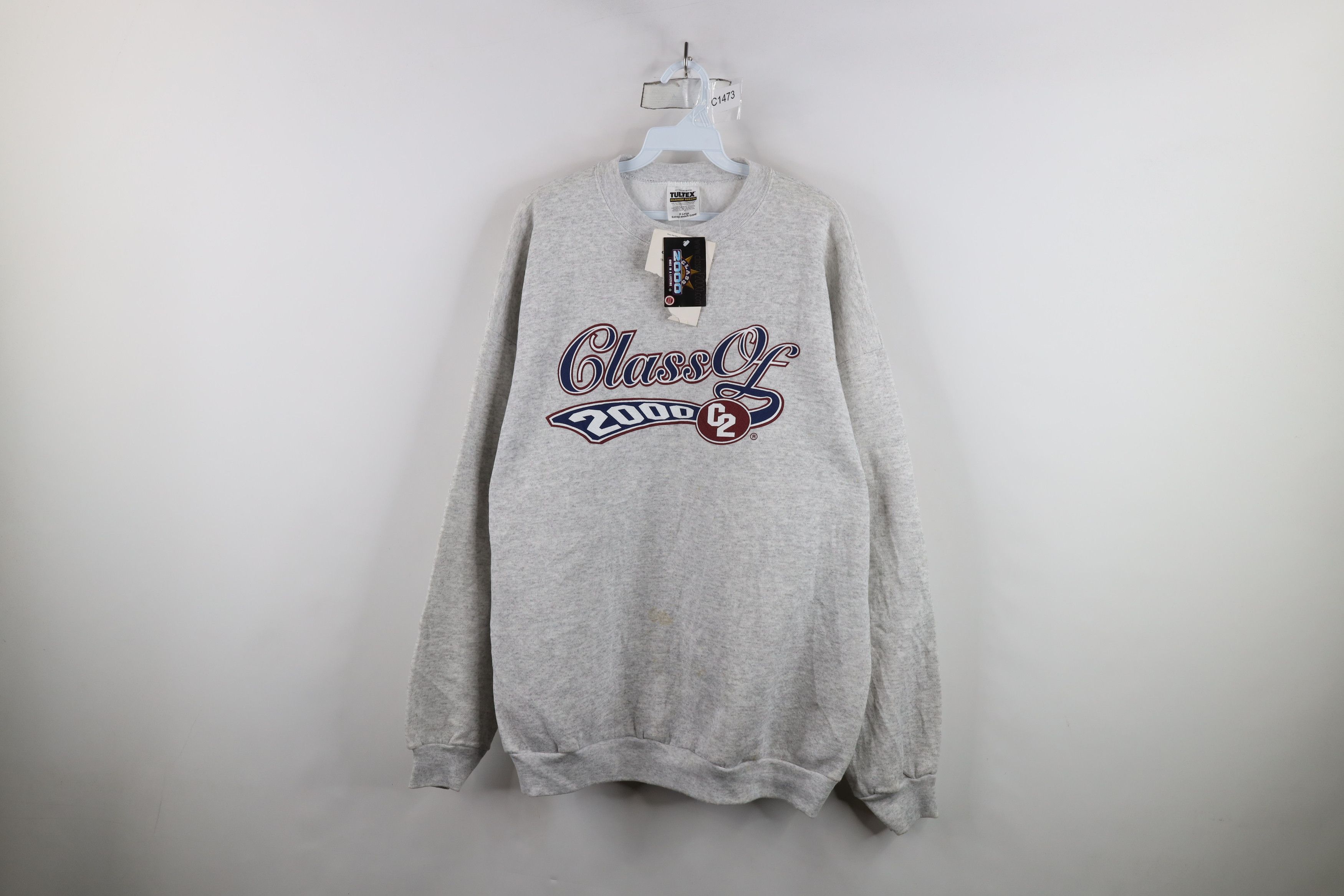 Vintage Deadstock Vintage Y2K Millennium Sweatshirt Heather Gray Size US XL / EU 56 / 4 - 1 Thumbnail