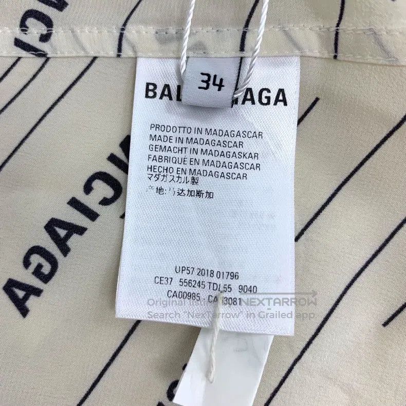 Balenciaga Balenciaga size 34 White Logo Letter Stripe Silk Collar Si Size XXS / US 00 / IT 34 - 6 Thumbnail