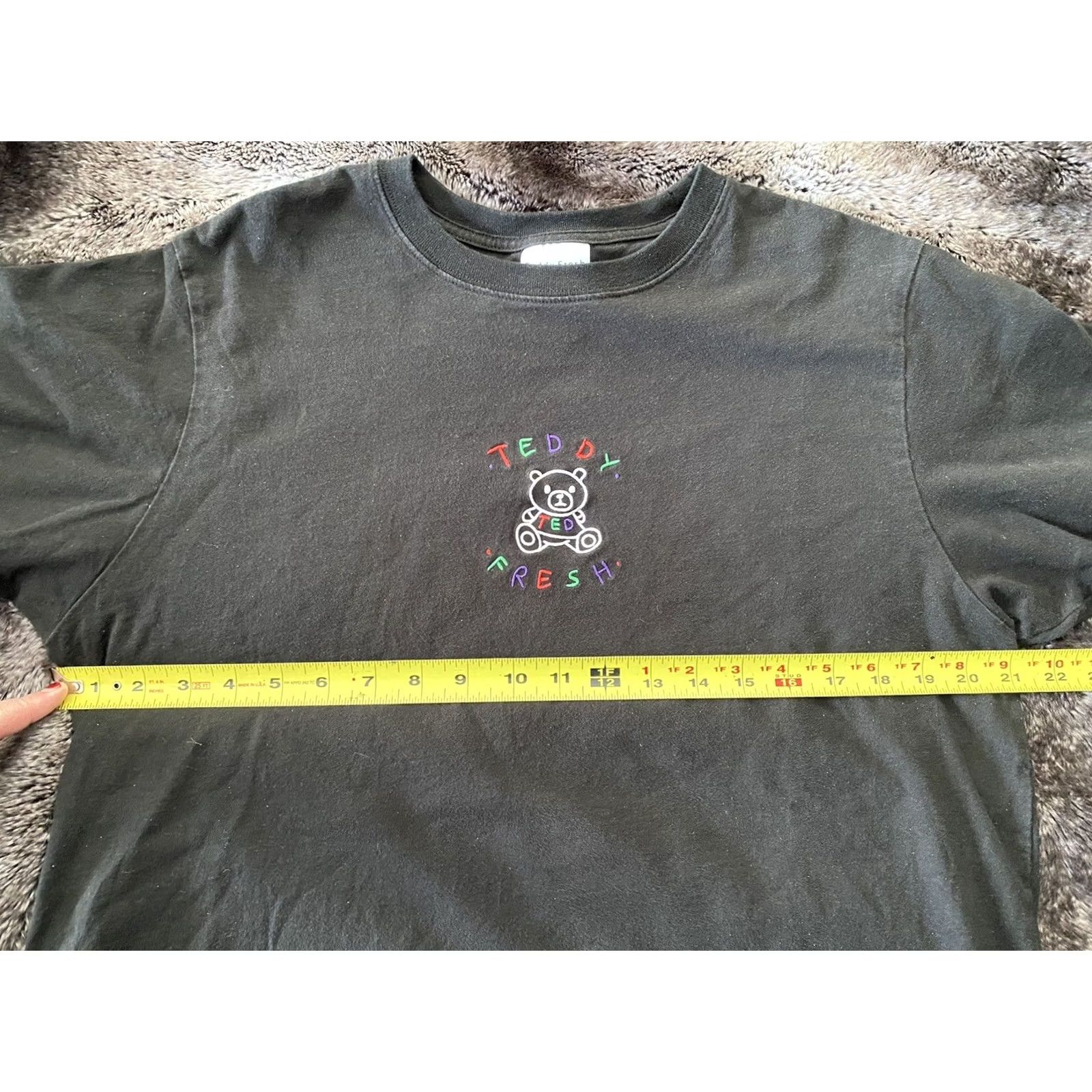 Teddy Fresh Teddy Fresh Black T-shirt Embroidered Front Bear Women Size L Size L / US 10 / IT 46 - 6 Thumbnail